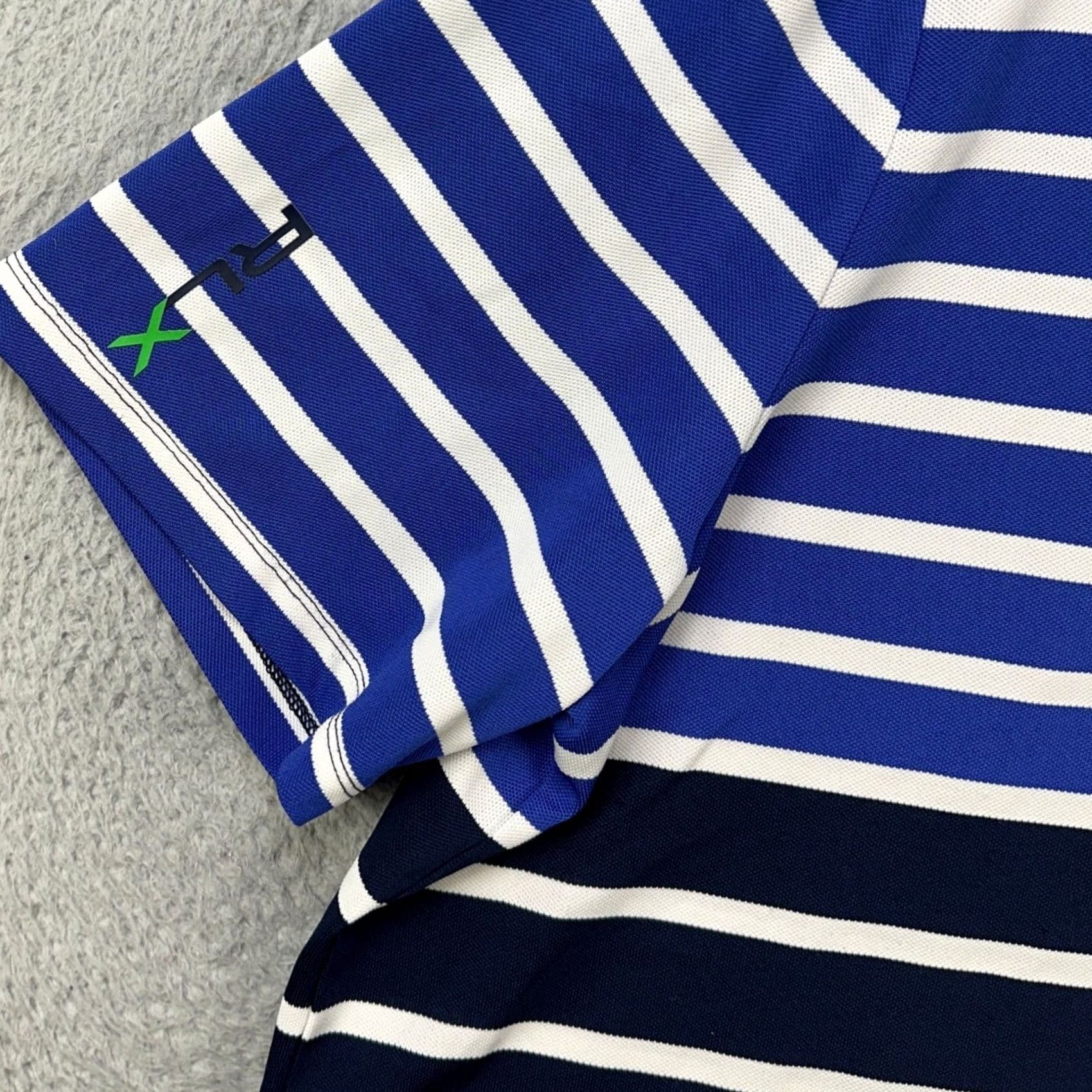 RLX Ralph Lauren RLX Ralph Lauren Polo Shirt Golf XL Blue Black Stripes Athletic Short Sleeve Men Size US XL / EU 56 / 4 - 5 Thumbnail