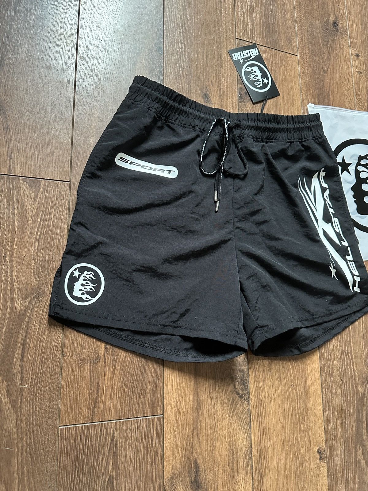 HELLSTAR Hellstar Tri-Logo Athletic Shorts | Black/White Size US 30 / EU 46 - 2 Thumbnail