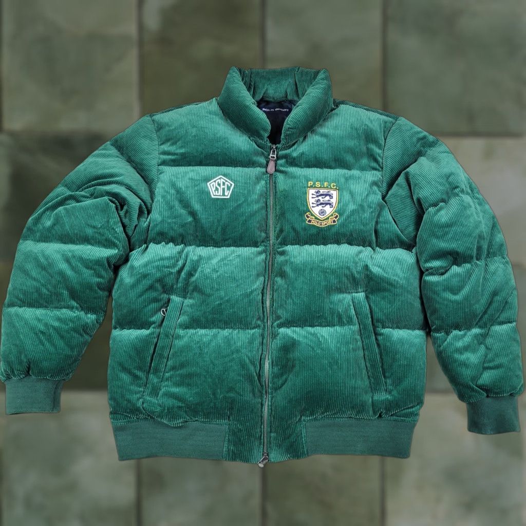 Ralph Lauren Ralph Lauren Polo Sport Down Puffer Jacket Men L Green Corduroy Full Zip 650 90s Size US L / EU 52-54 / 3 - 1 Thumbnail