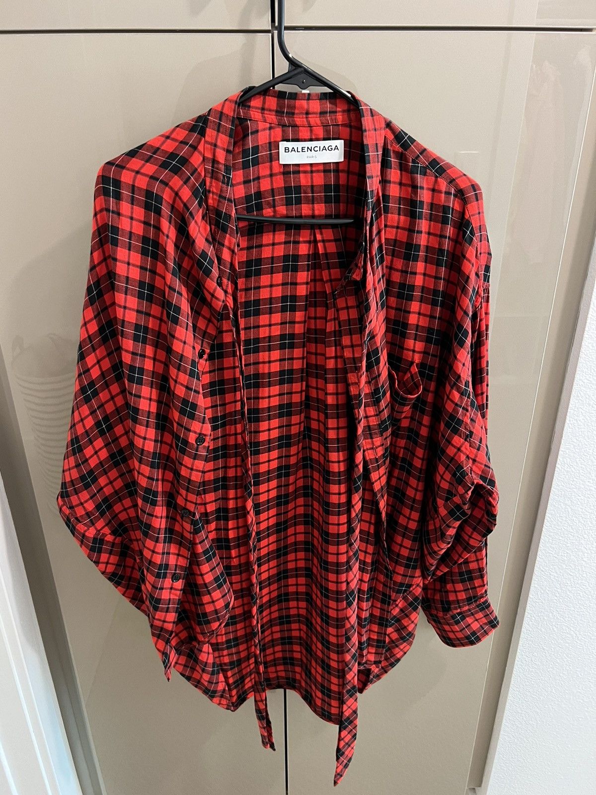 Balenciaga Balenciaga Flannel Back Logo Shirt Size XS / US 0-2 / IT 36-38 - 3 Thumbnail
