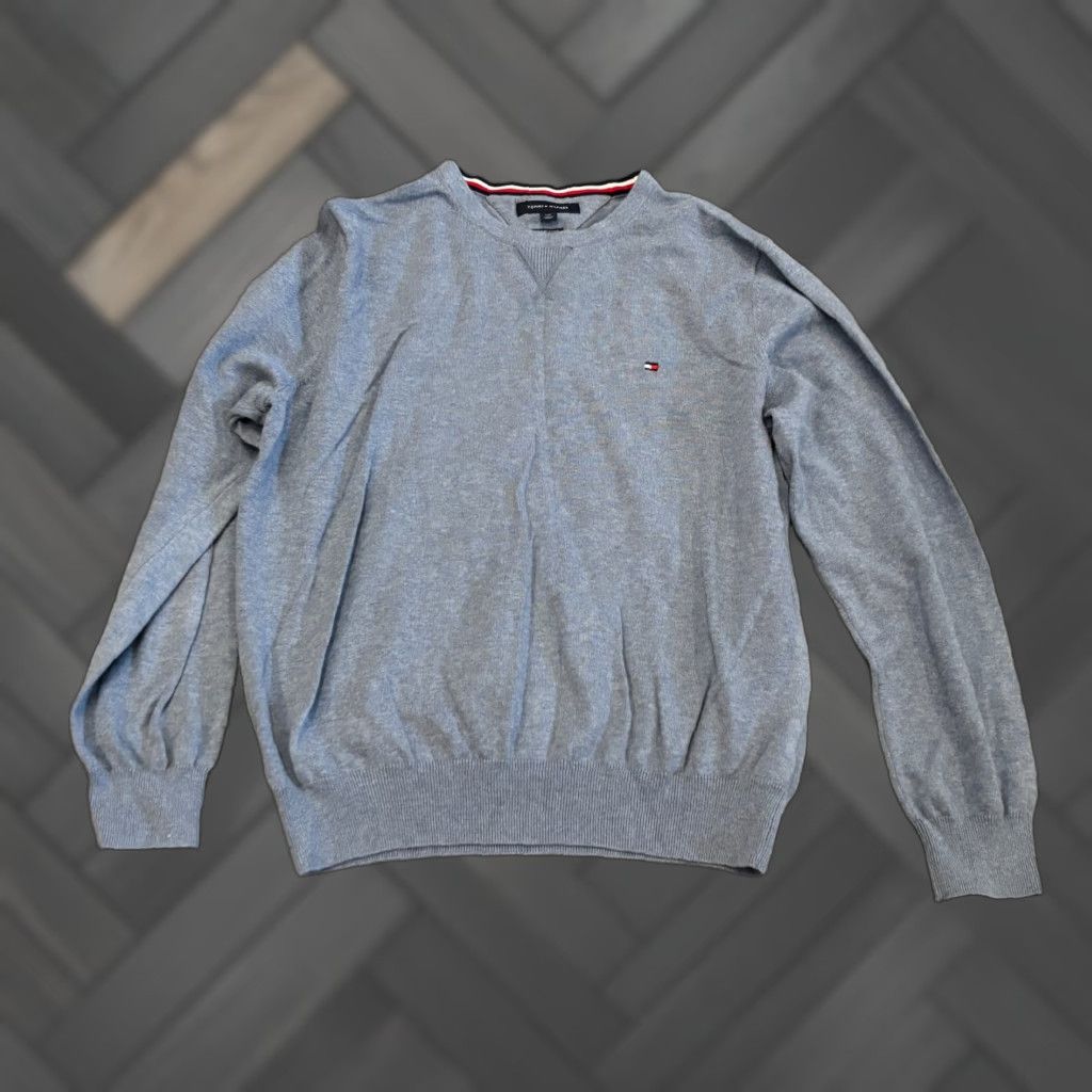 Tommy Hilfiger Tommy Hilfiger Sweater Mens Large Blue Solid Crew Neck Premium Cotton Casual Size US L / EU 52-54 / 3 - 1 Thumbnail