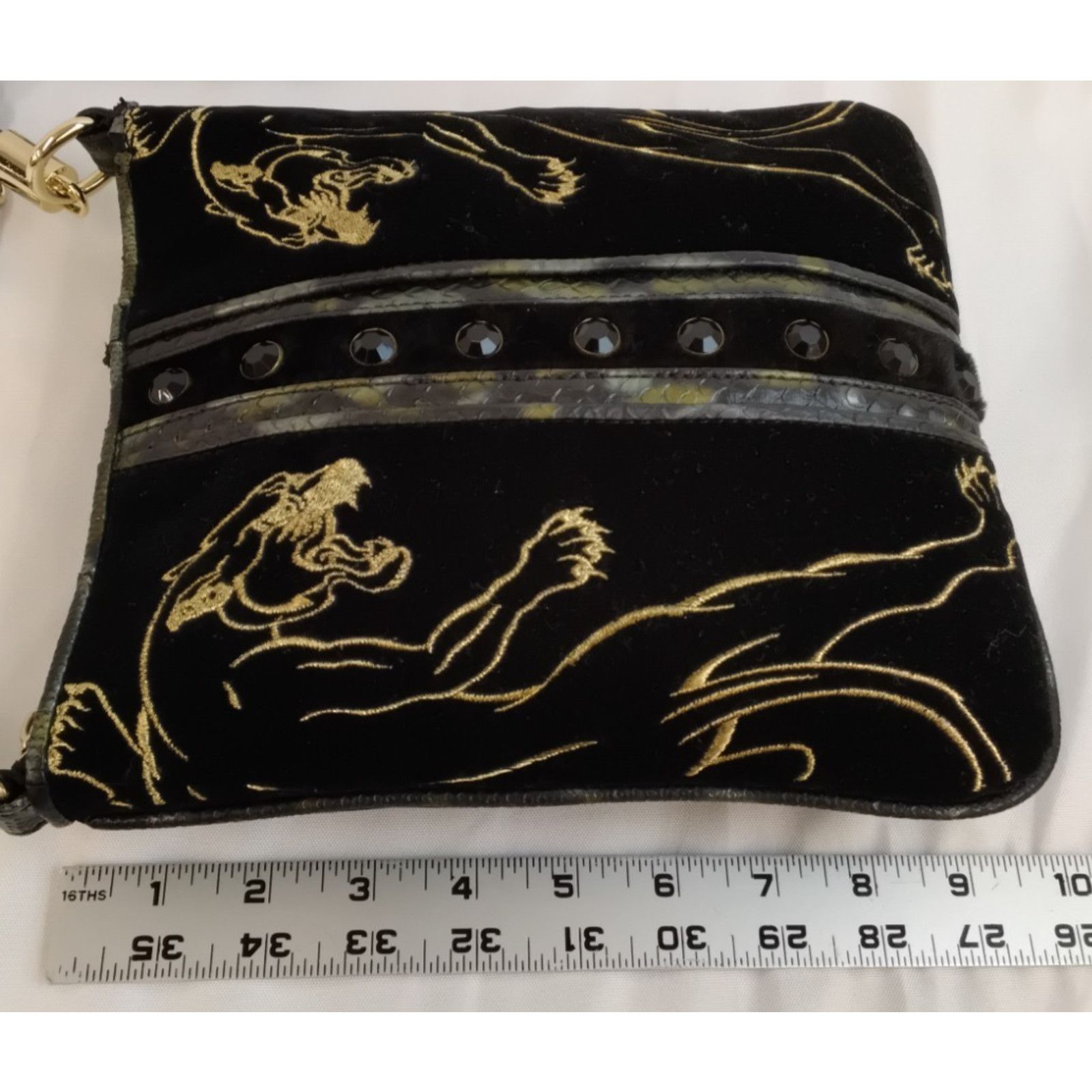 Christian Audigier Christian Audigier Crossbody Bag Black Velvet Jaguars Size ONE SIZE - 13 Thumbnail