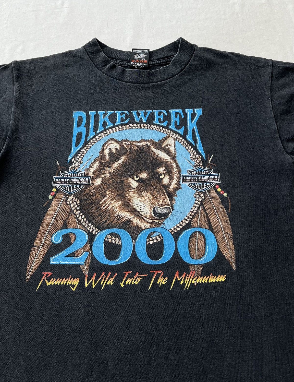 Harley Davidson Vintage 2000 Harley Davidson Bike Week Daytona Wolf T-shirt Size US M / EU 48-50 / 2 - 5 Thumbnail