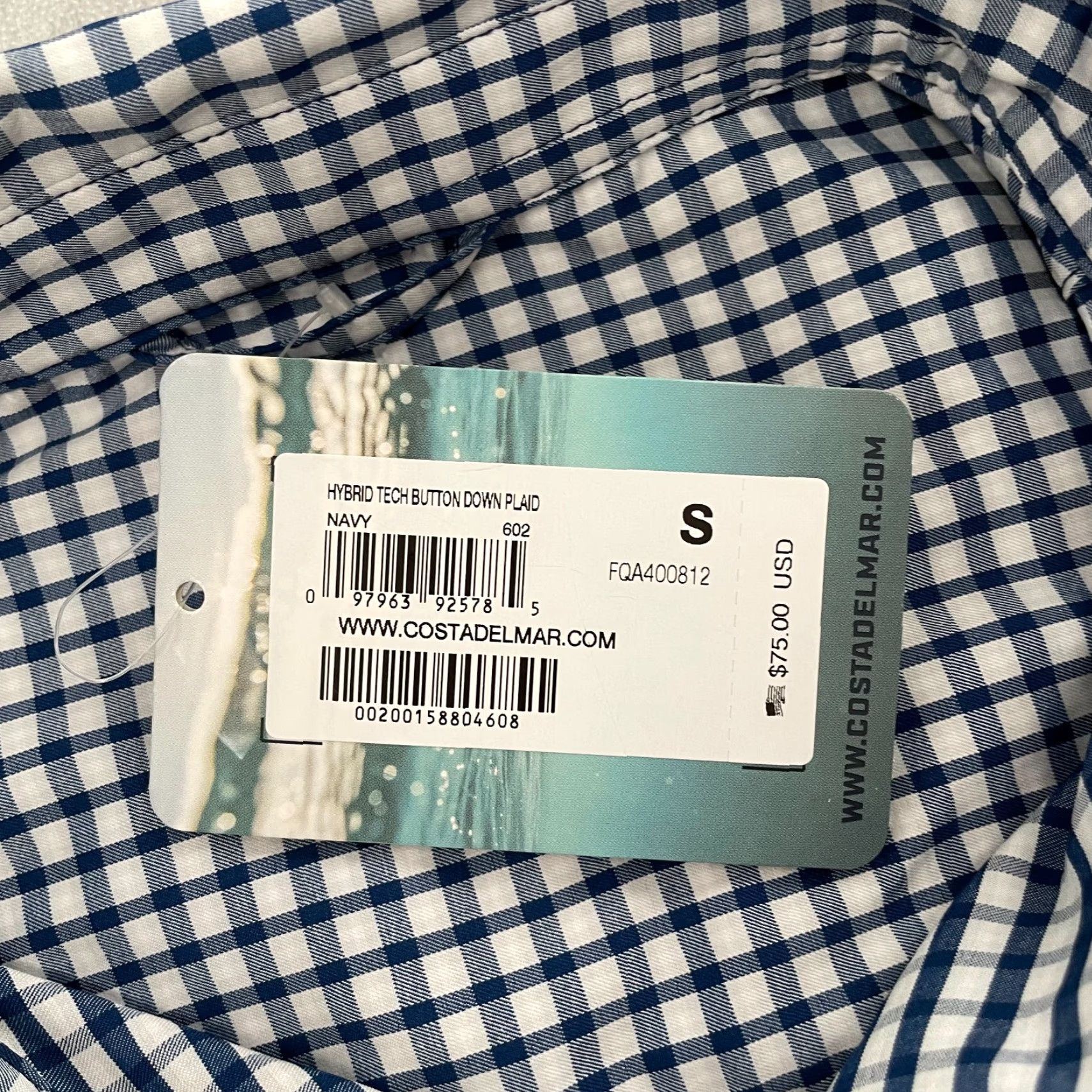 Costa Del Mar Costa Del Mar Shirt Adult Small Blue Plaid Button Down Mens S NEW Hybrid Tech Moisture Wicking Lightweight Casual Size US S / EU 44-46 / 1 - 7 Thumbnail