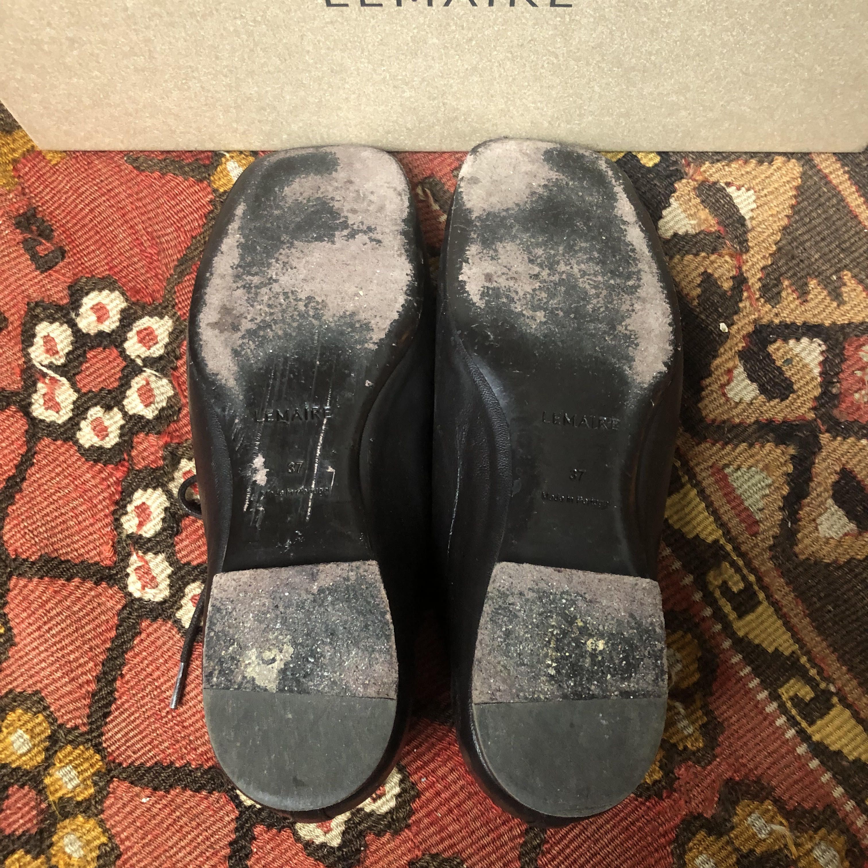 Lemaire Lemaire Black Flat Lace Derby Size US 7 / IT 37 - 4 Thumbnail