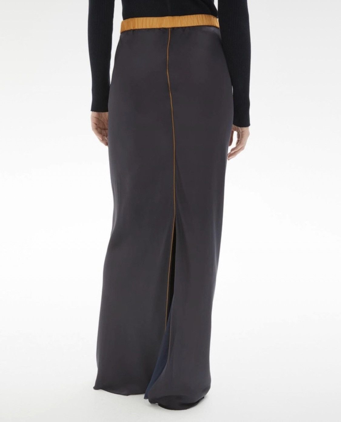 Helmut Lang dark resin satin slip skirt 840