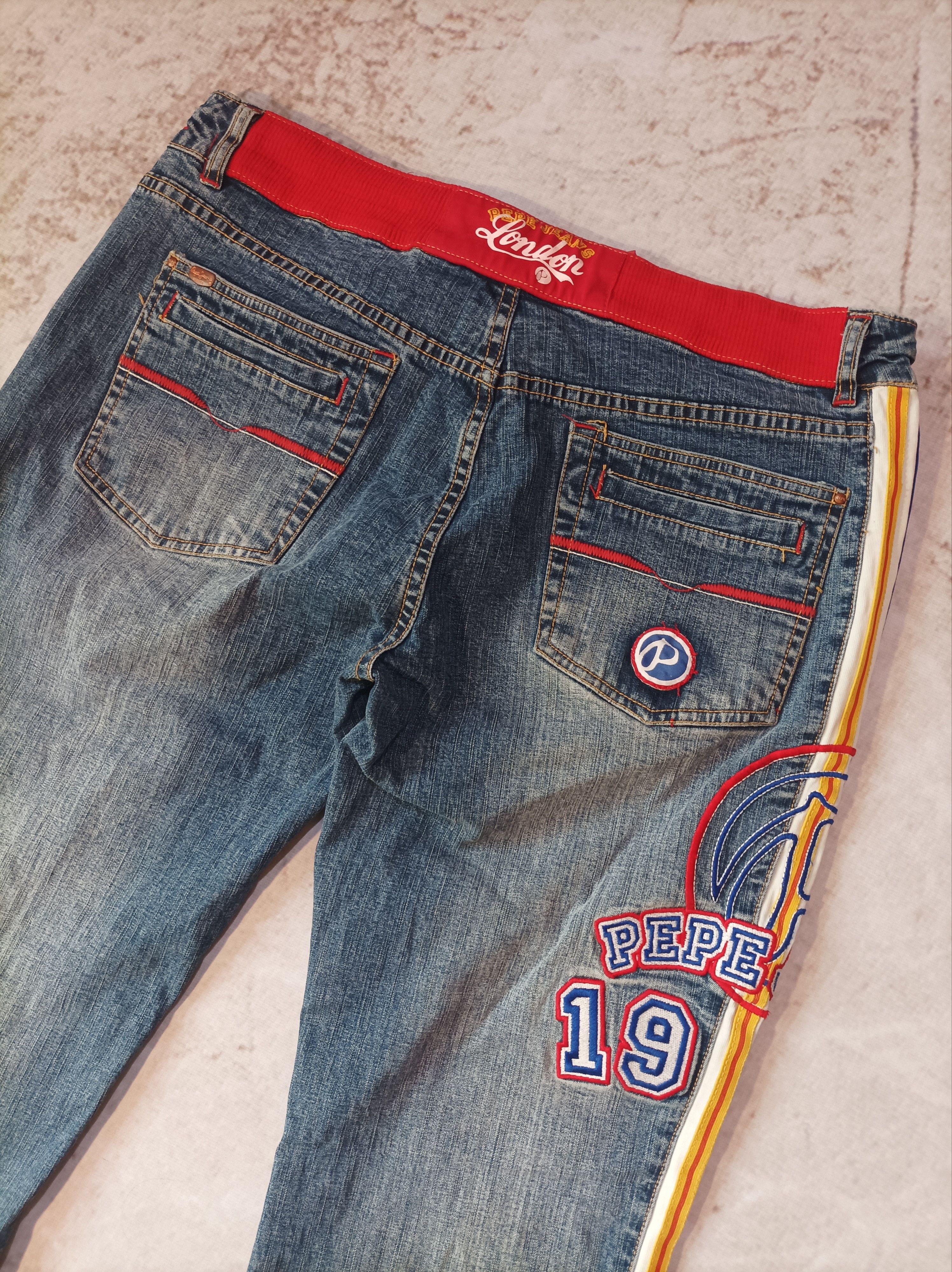 Pepe Jeans × Vintage Vintage Pepe Jeans London Patch Work Denim Boot Cut Size US 36 / EU 52 - 2 Thumbnail