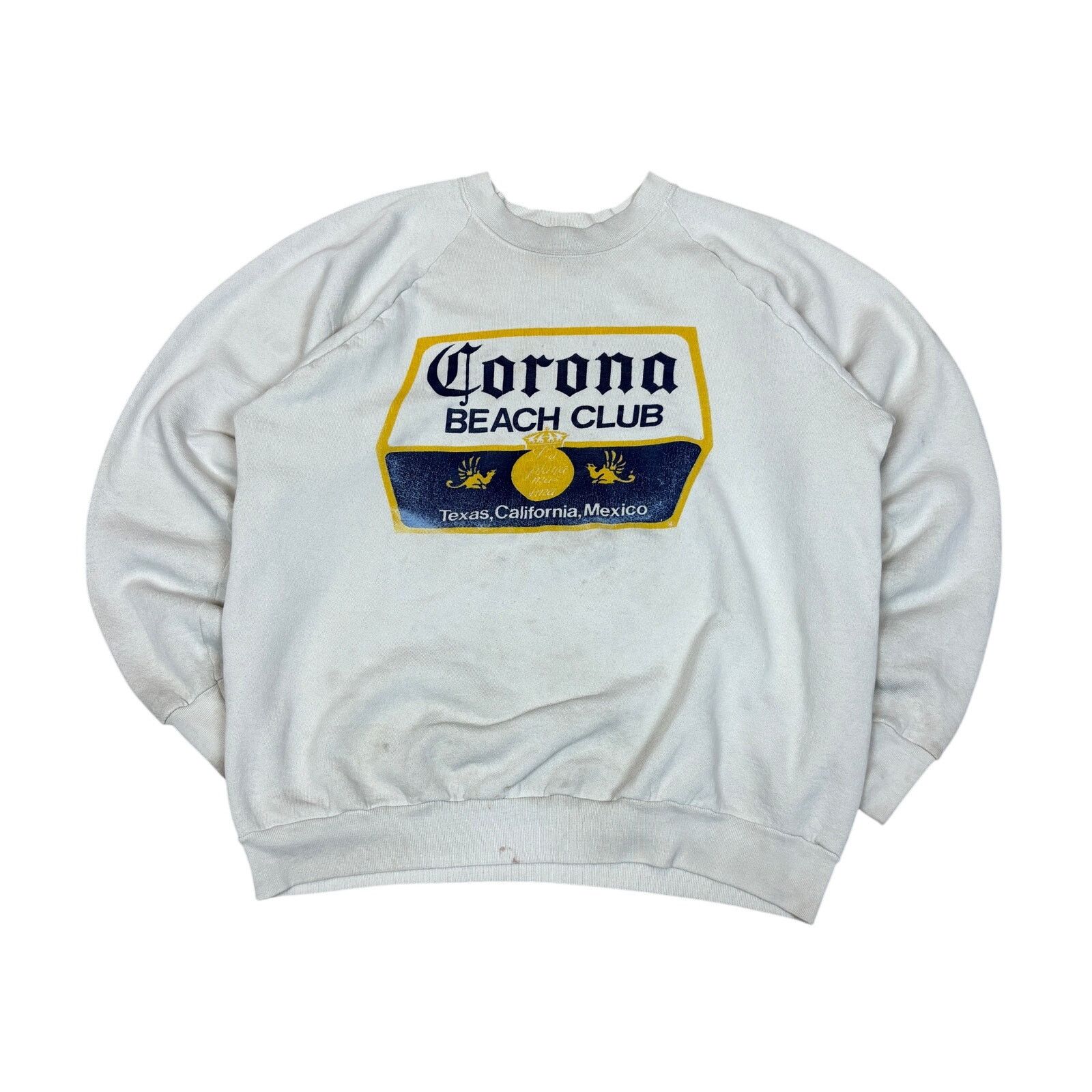 Vintage Vintage 80s Corona Beach Club Raglan Sweatshirt XL Beer USA Size US XL / EU 56 / 4 - 1 Thumbnail