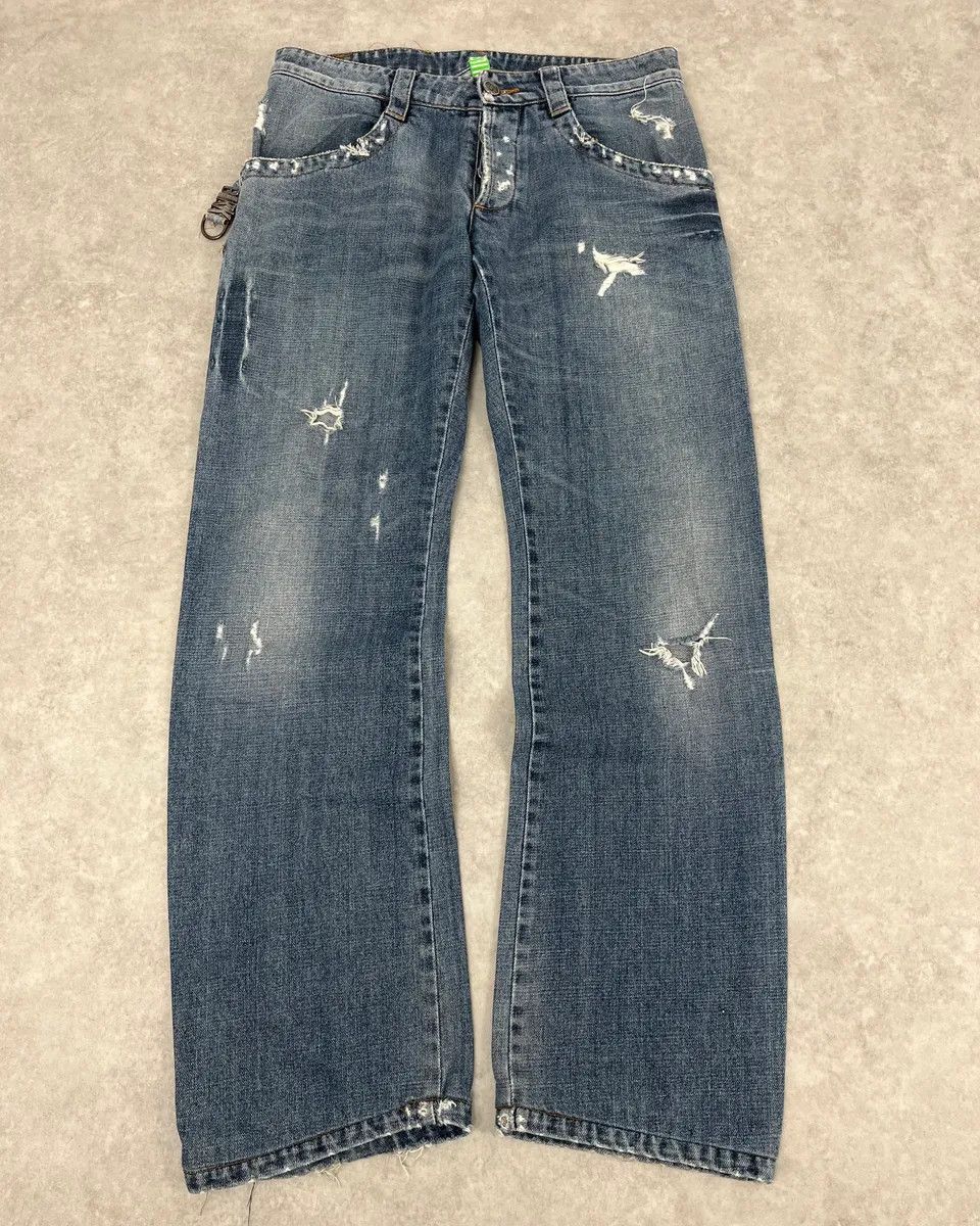 Dirk Bikkembergs 2010s Bikkembergs Blue Avant-Garde Denim Jeans Size US 32 / EU 48 - 2 Thumbnail
