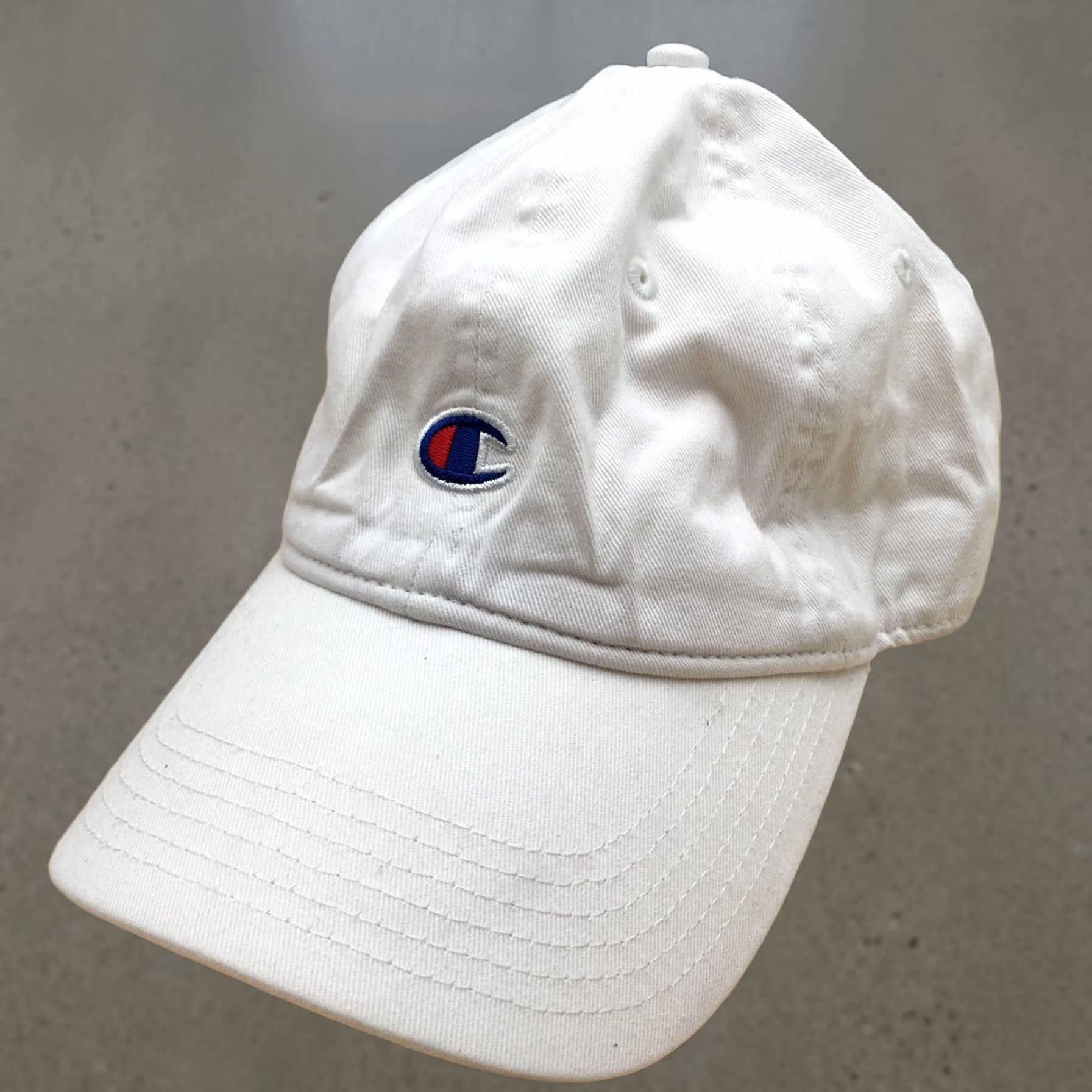 Champion Champion Baseball Cap Hat Mens White One Size Curved Brim Embroidered Logo Size ONE SIZE - 1 Thumbnail