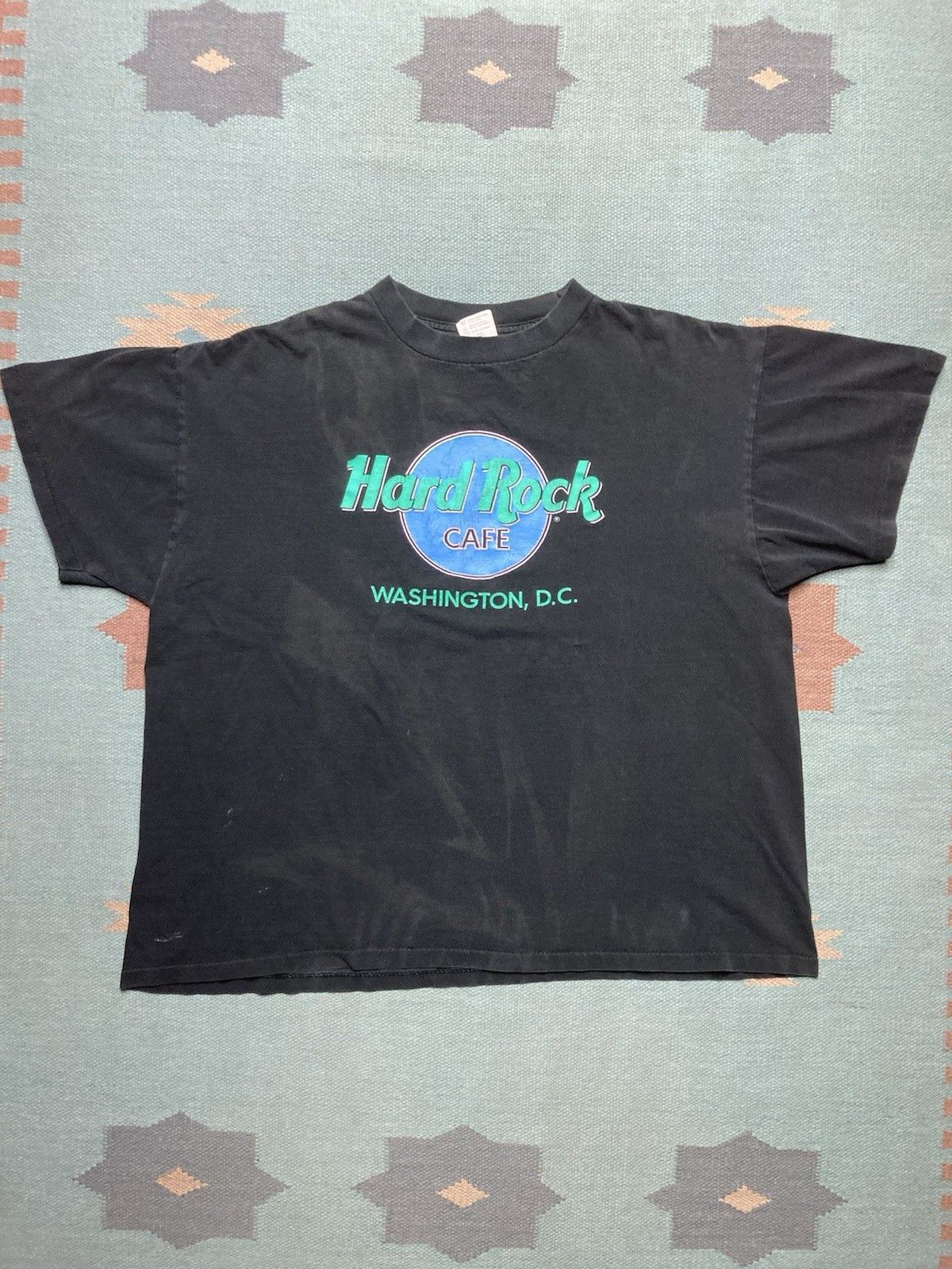 Hard Rock Cafe × Vintage t shirt Hard Rock Cafe Washington DC faded single stitch XL Size US XL / EU 56 / 4 - 1 Thumbnail