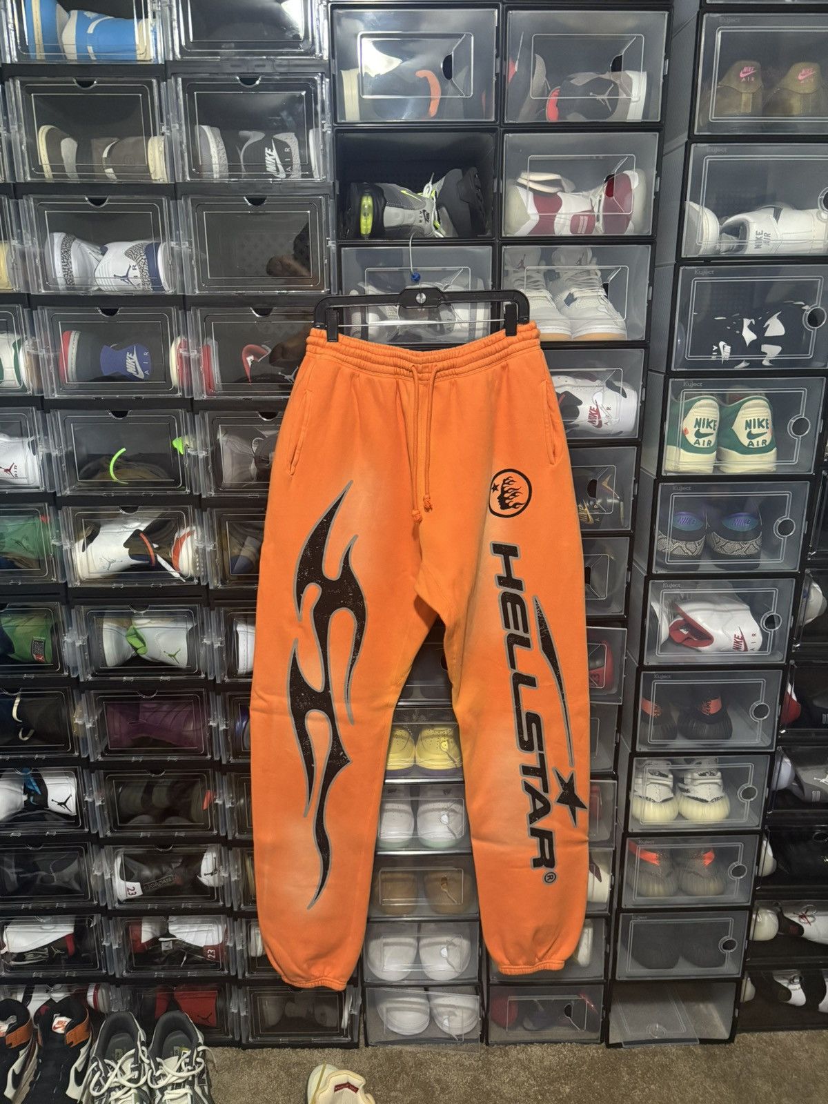 HELLSTAR Hellstar Fire Orange Closed Elastic Bottom Sweatpants Size US 38 / EU 54 - 1 Thumbnail