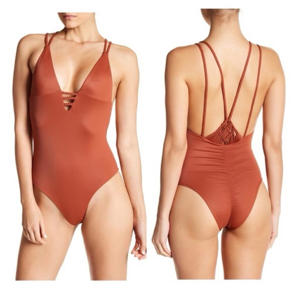 REVOLVE Cupshe l NWT Rust Braided One Piece Swimsuit Medium Size ONE SIZE - 8 Thumbnail