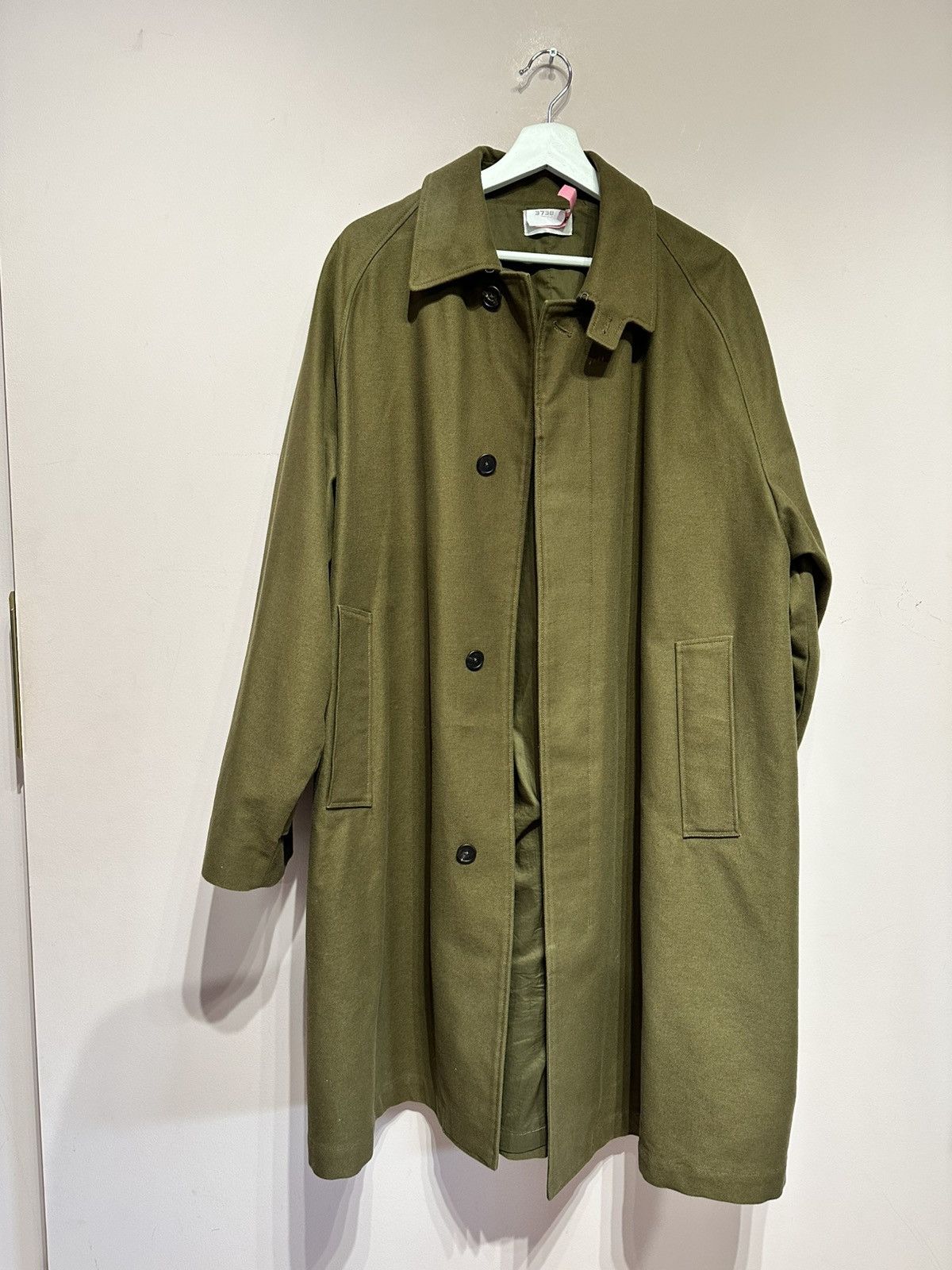 The Row – Oversized Moss Green Tavish Cotton-Drill Overcoat