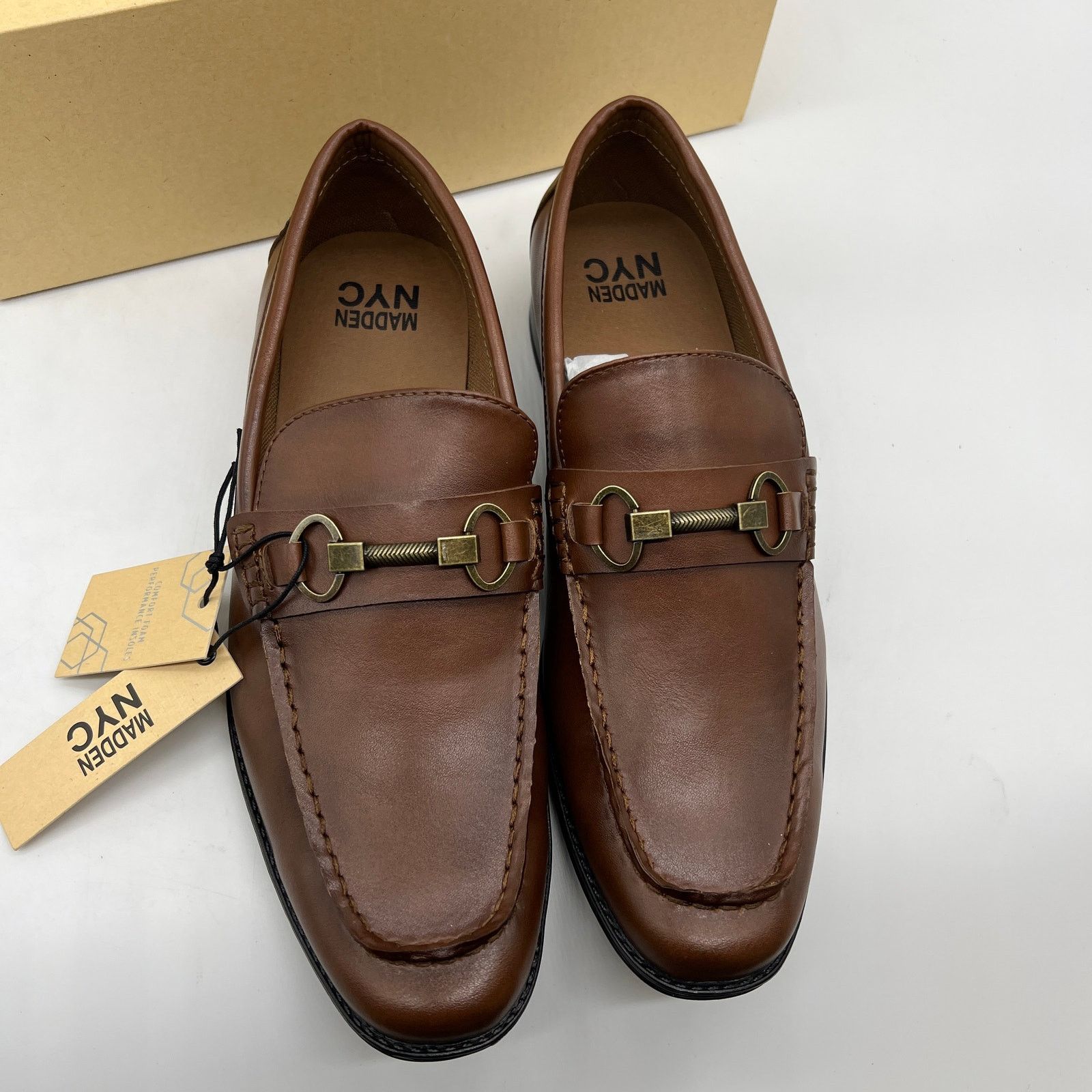 Other Madden NYC Men's Gunner Dress Loafer Brown Cognac Size 9.5 Size US 9.5 / EU 42-43 - 3 Thumbnail