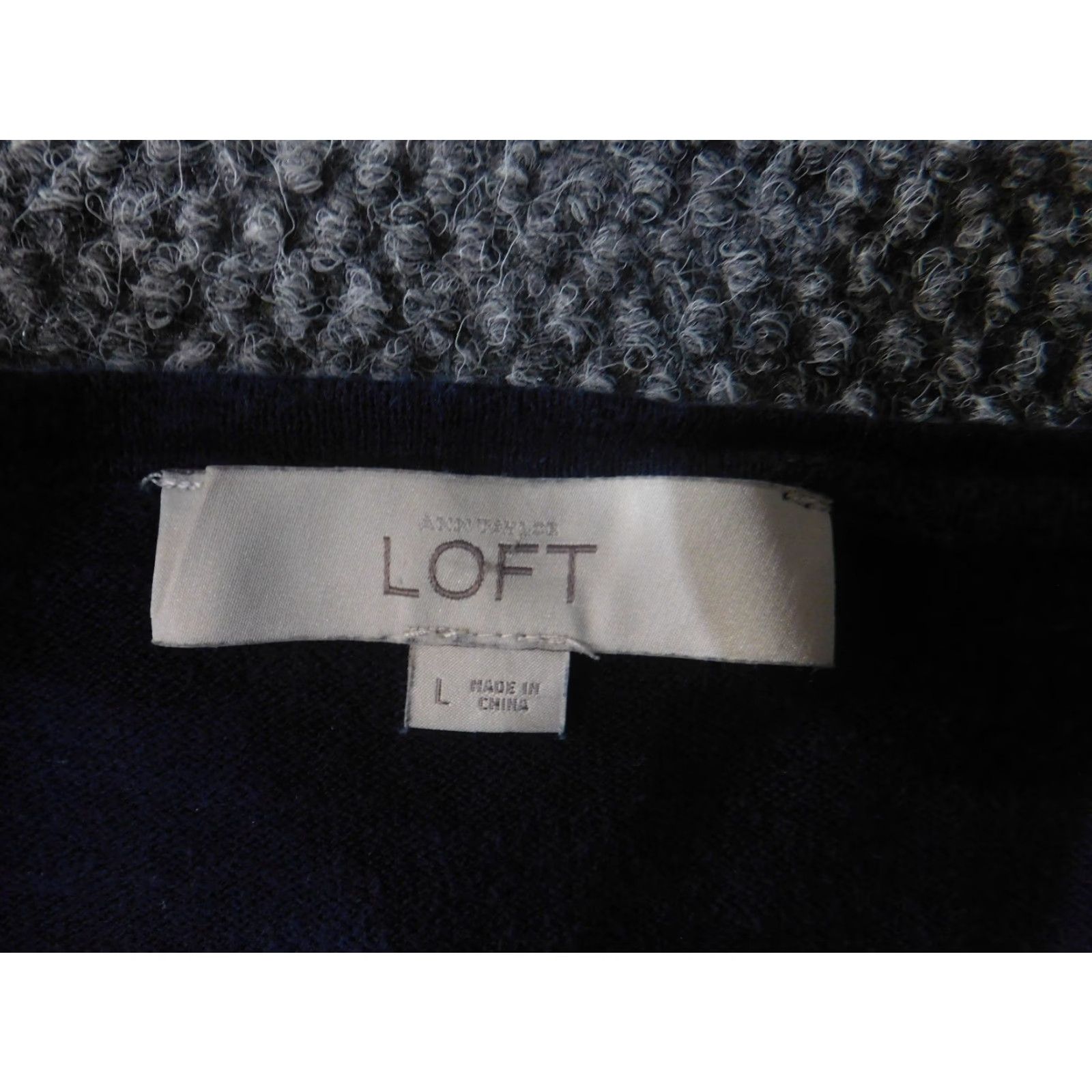 Loft LOFT Sweater Womens Large Navy Blue 3/4 Sleeve Lightweight Cotton Knit Pullover Casual Size L / US 10 / IT 46 - 5 Thumbnail