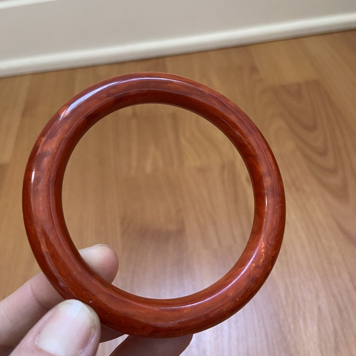 Vintage Bakelite Amber/ Cognac Marble Vintage Retro Bracelet Size ONE SIZE - 3 Thumbnail