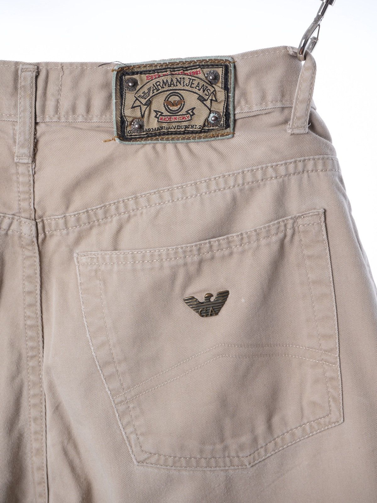 Armani Vintage Armani Jeans 90s Beige Jeans Metal Logo Y2K Size US 32 / EU 48 - 3 Thumbnail