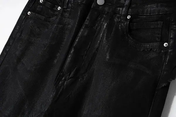VIBE Streetwear Wax Leather Stretch Hombre Baggy Flare Pants Size US 30 / EU 46 - 5 Thumbnail