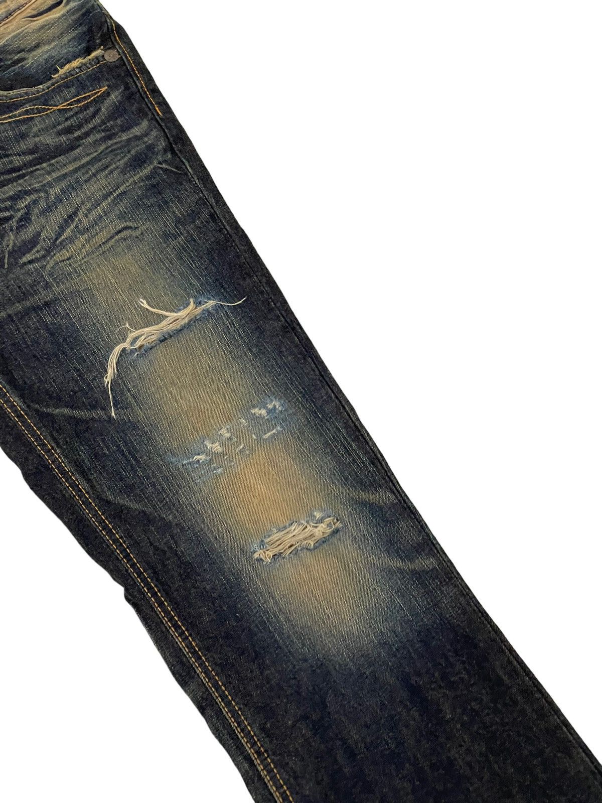 Japanese Brand Flare Jeans Edwin Japan Distress Boot Cut 7🟦3 Size US 31 - 7 Thumbnail