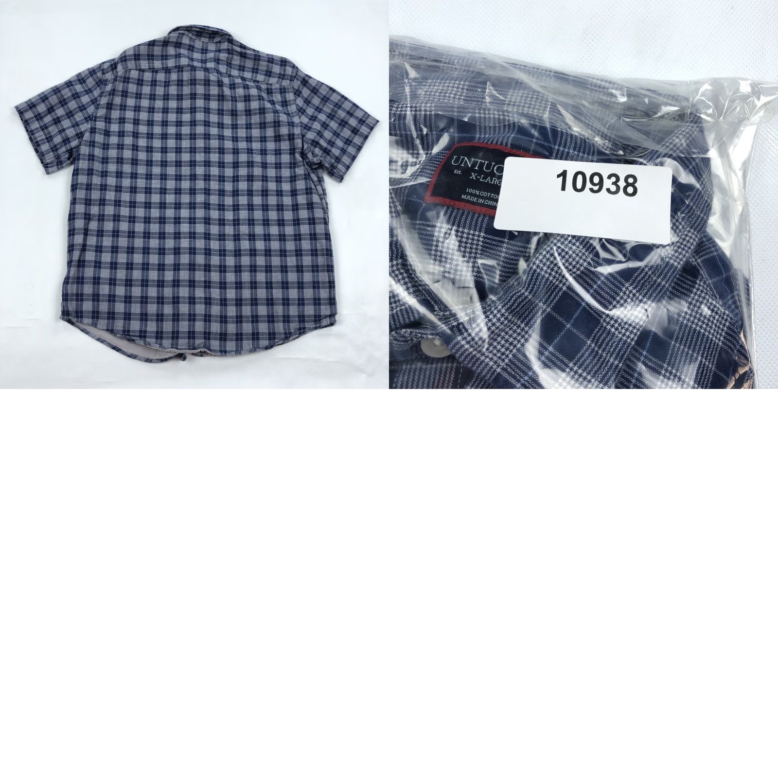 UNTUCKit UNTUCKit Button-Down Shirt Men XL Navy Blue Plaid Short Sleeve Casual Shirt Size US XL / EU 56 / 4 - 8 Thumbnail