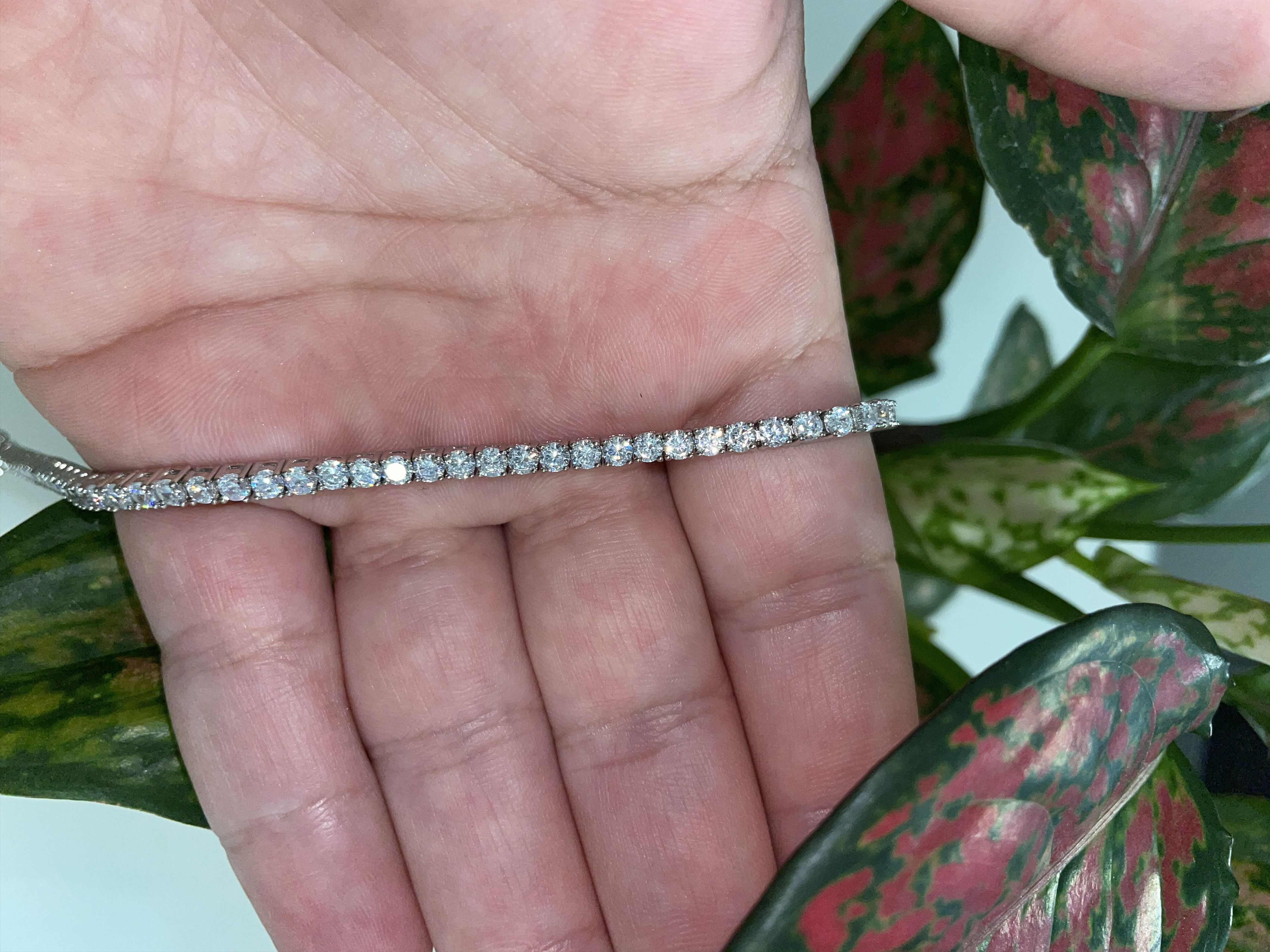Jewelry Moissanite VVS 7 inch 3mm Tennis bracelet Sterling Silver Size ONE SIZE - 2 Thumbnail
