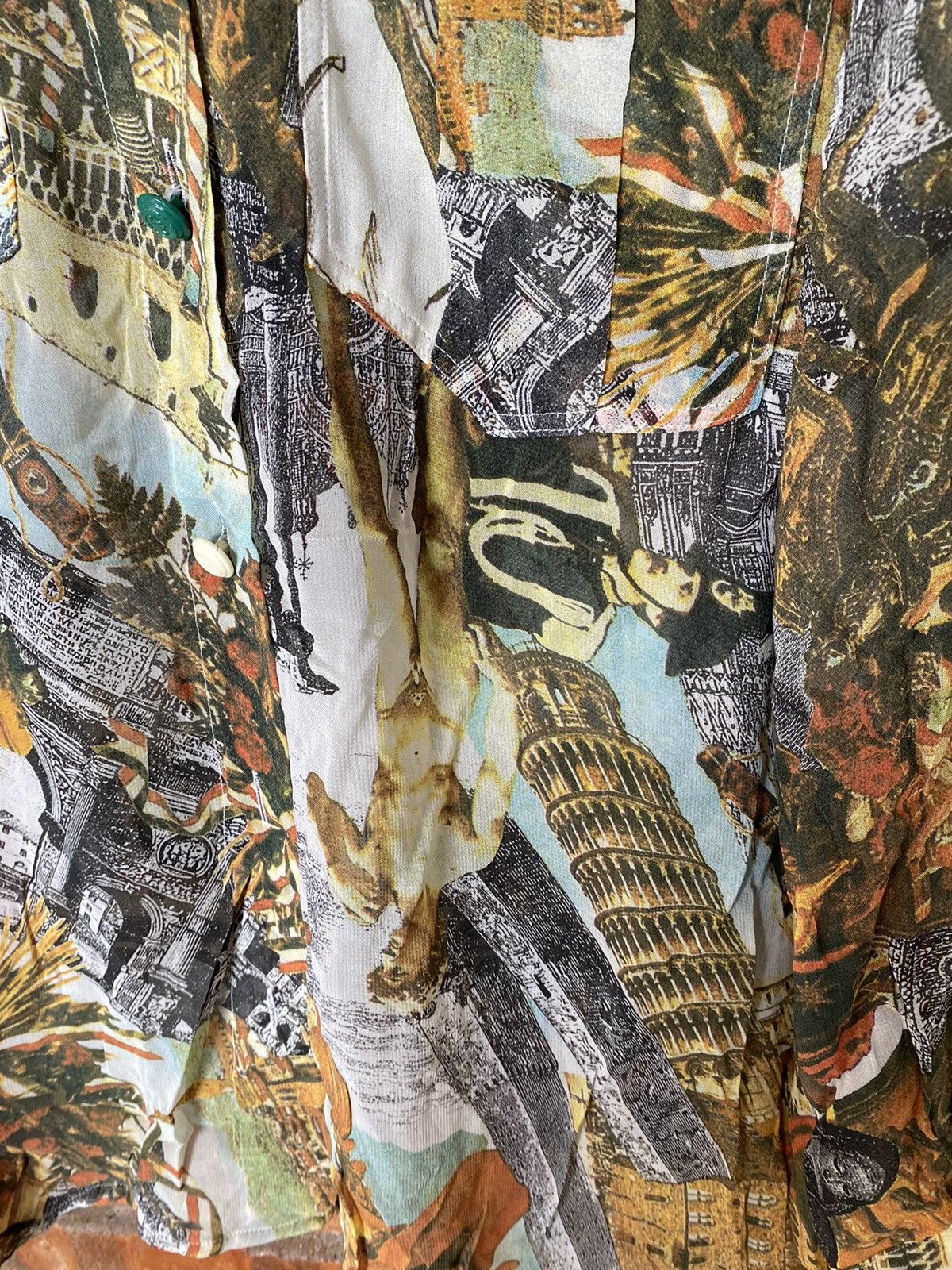 Moschino 1990s Iconic renaissance 100% rayon shirt Size M / US 6-8 / IT 42-44 - 9 Thumbnail
