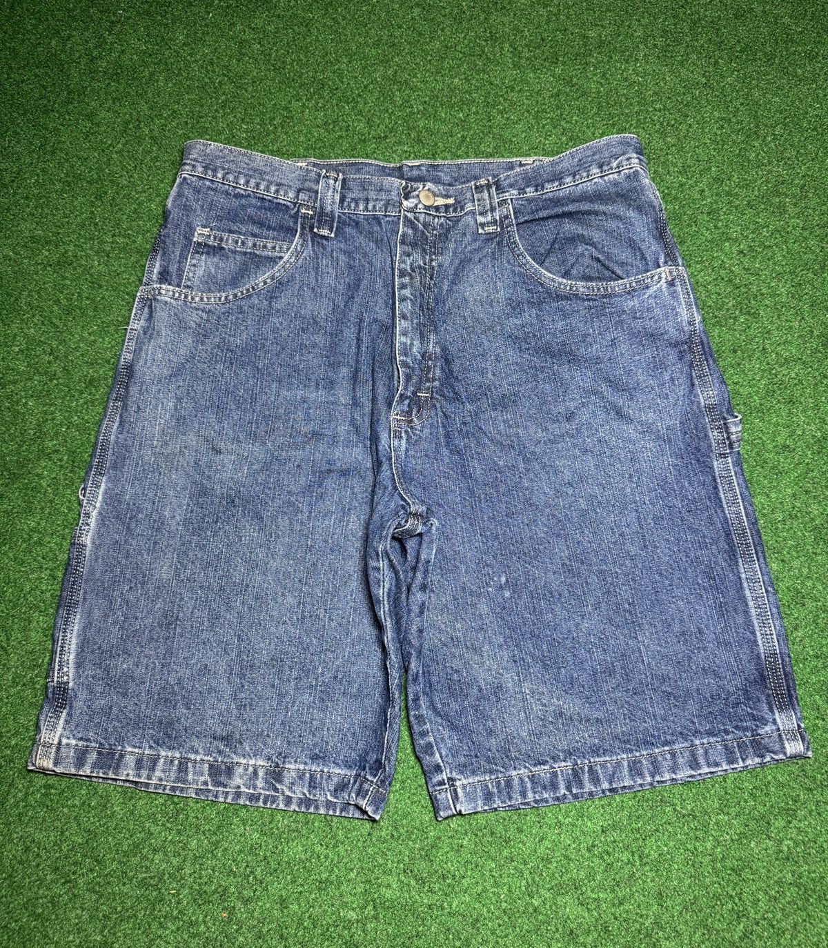 Wrangler Y2K Carpenter Baggy Jorts Hip Hop Grunge Skater Denim Short Size US 34 / EU 50 - 2 Thumbnail