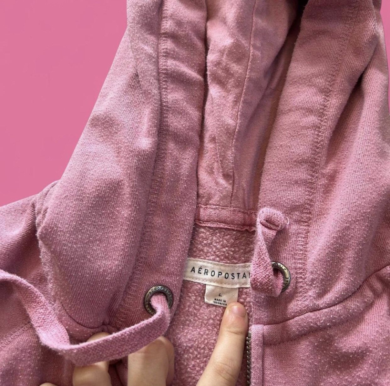Aeropostale Pink Aeropostale Zip-Up Hoodie Size L / US 10 / IT 46 - 3 Thumbnail