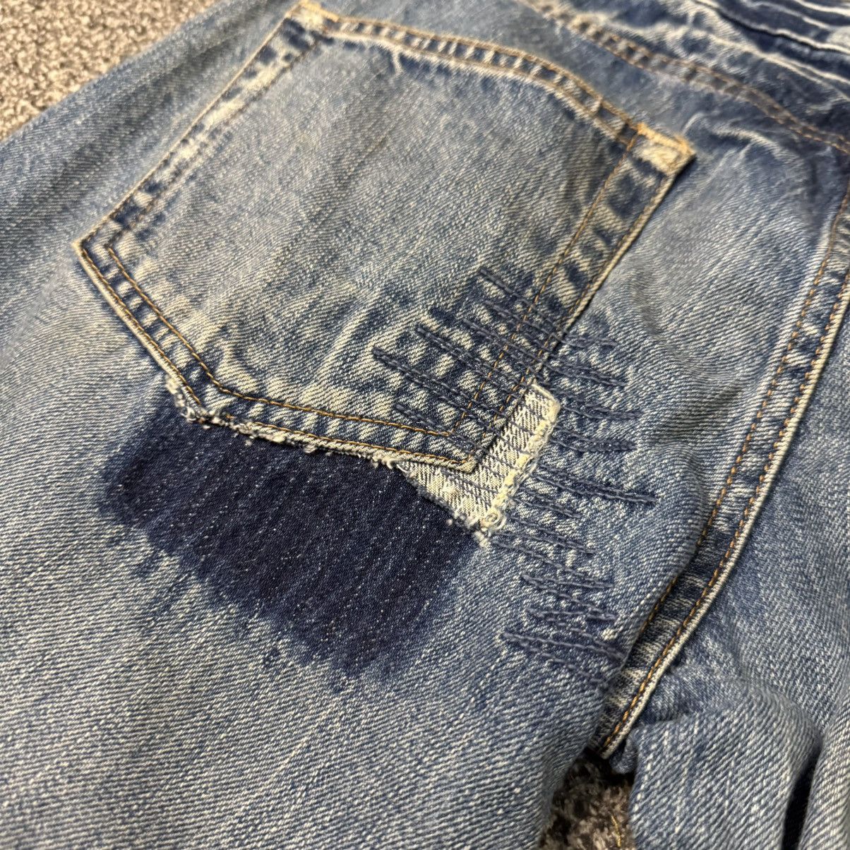 Undercover × Uniqlo 🔥🇯🇵 Vintage 90s Uniqlo Distressed Aging Wash Denim Size 32" / US 10 / IT 46 - 10 Thumbnail