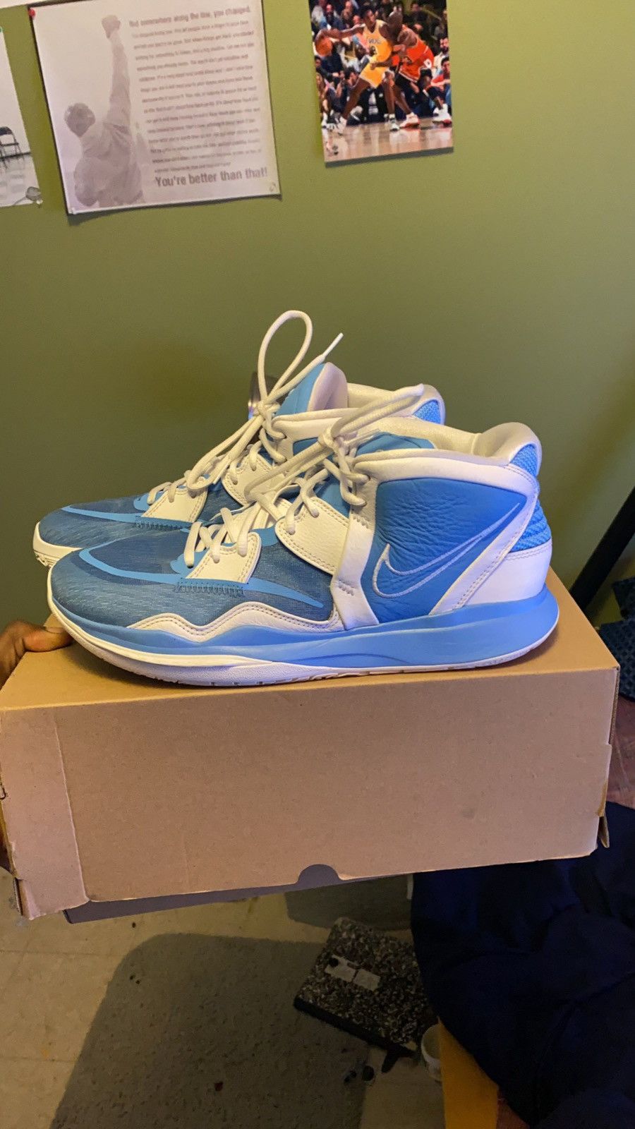 image of Nike Kyrie 8 Infinity Tb “University Blue” Shoes in White/Blue, Men's (Size 11)