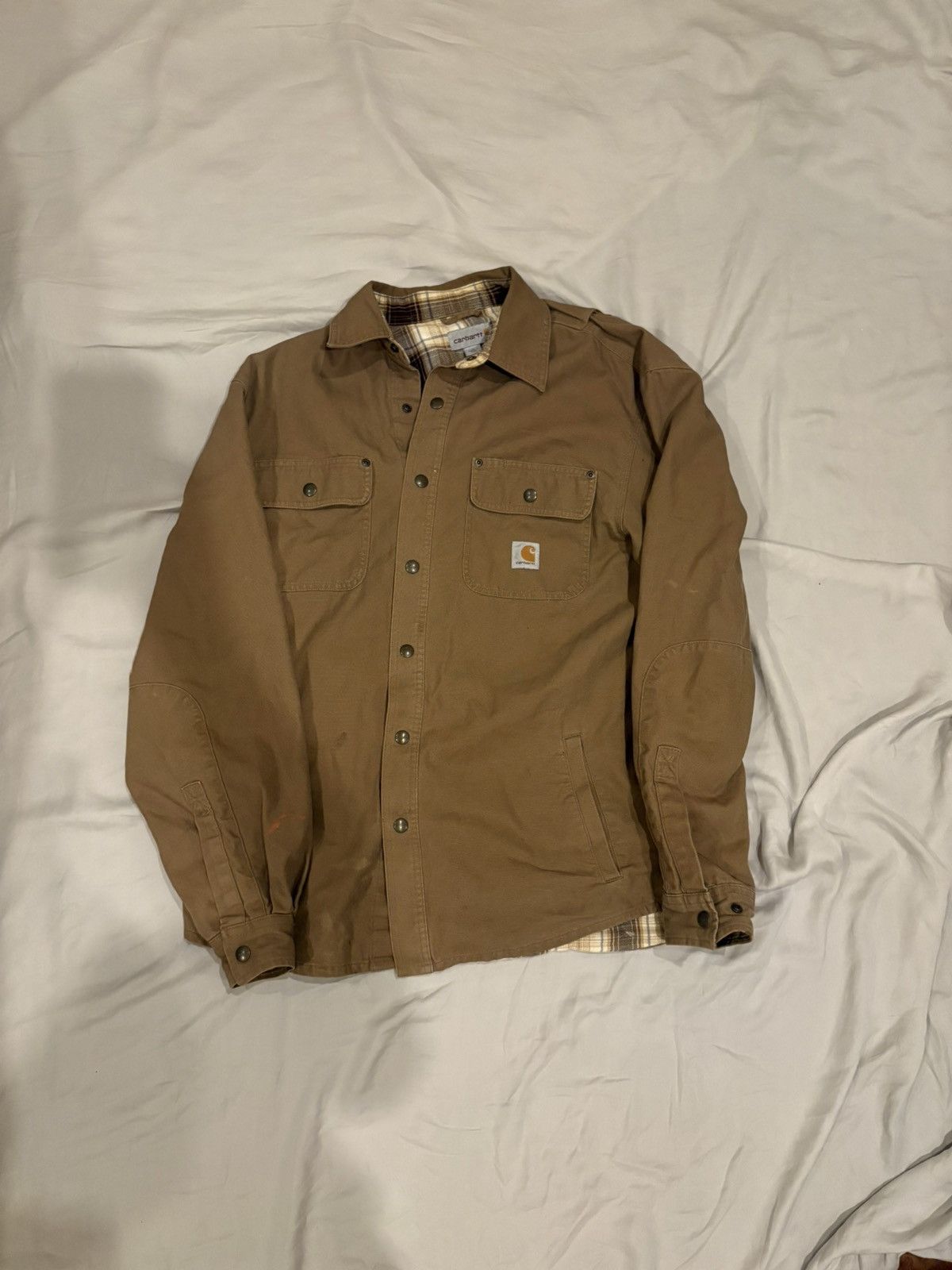 Carhartt Carhartt Duck Chore Plaid Lined Snap Front Work Jacket Sz M Size US M / EU 48-50 / 2 - 1 Thumbnail