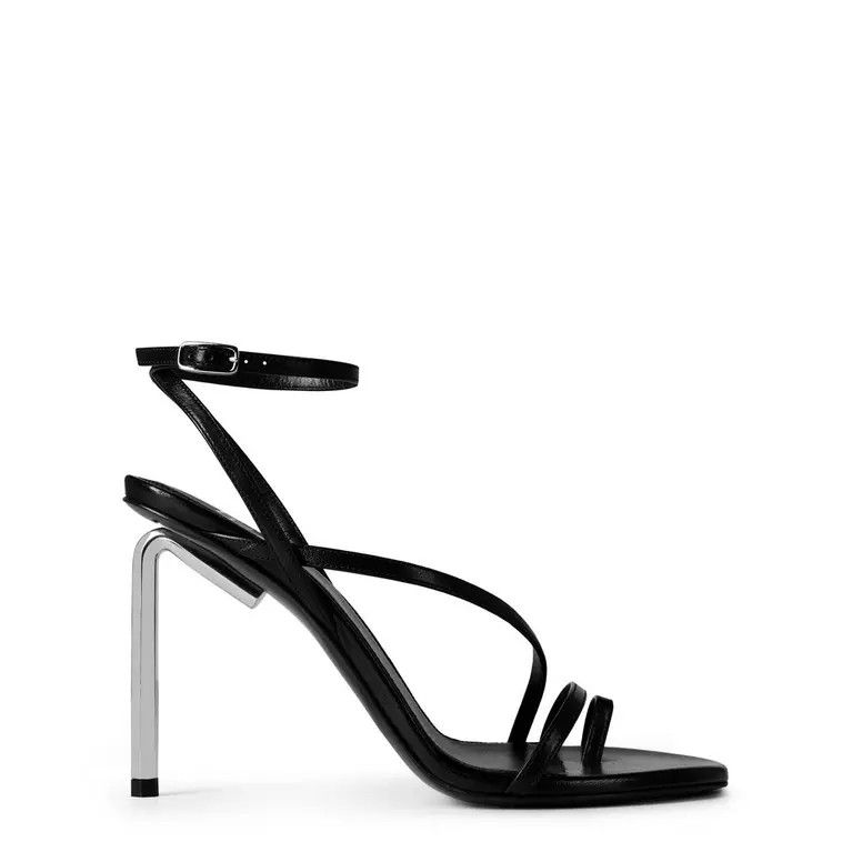Off-White o1y1225 Leather Strap Sandals in Black Size US 5 / IT 35 - 1 Thumbnail