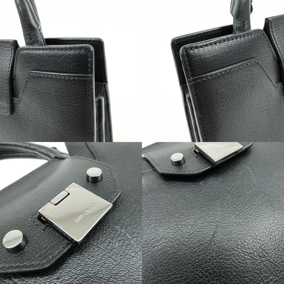 Jimmy Choo Jimmy Choo Rebel Calfskin Top Handle Bag Black Size ONE SIZE - 6 Thumbnail