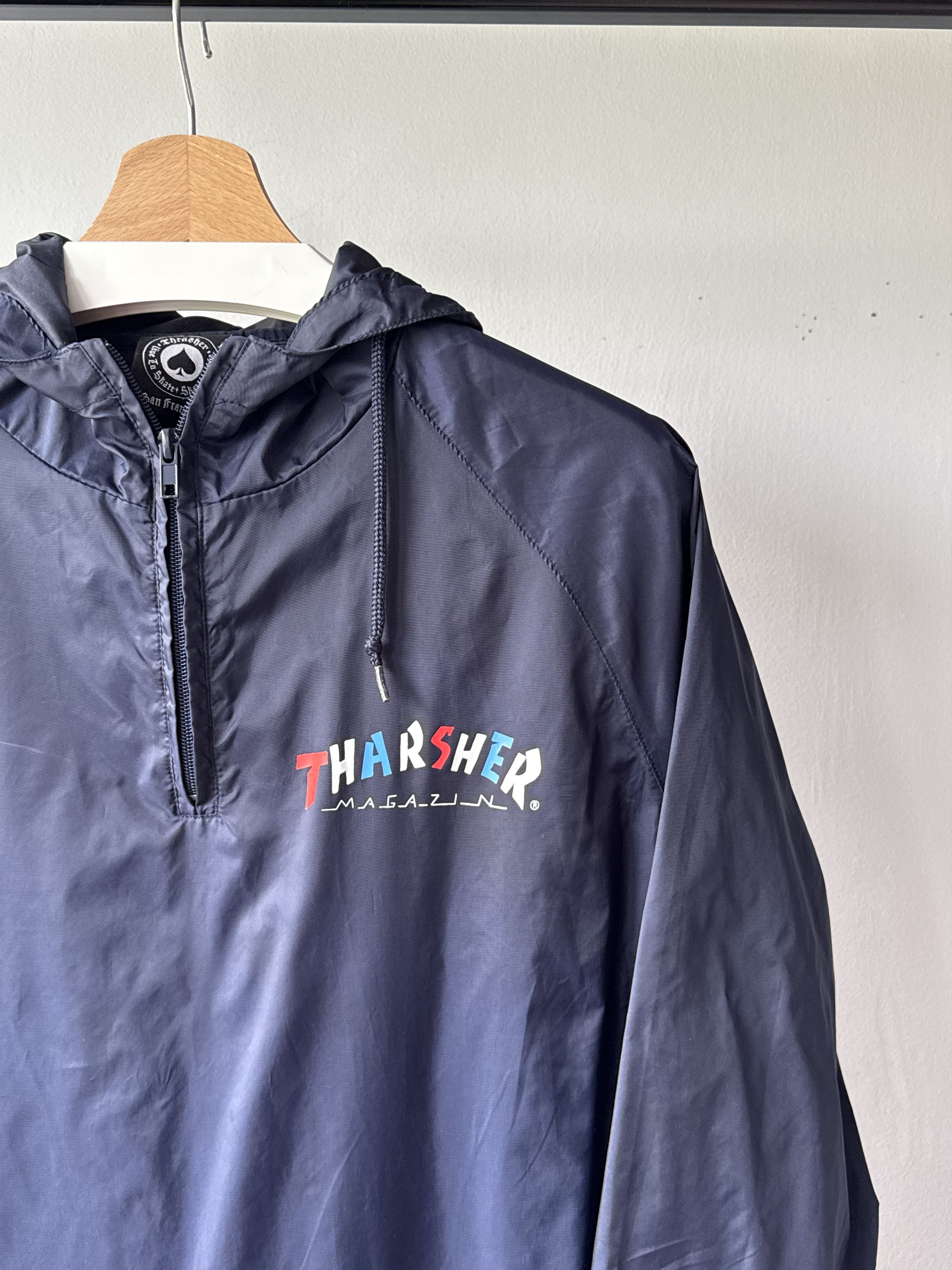 Parra × Thrasher 2017 Thrasher x Parra "Copie" Knock Off Navy Anorak Jacket Size US M / EU 48-50 / 2 - 4 Thumbnail