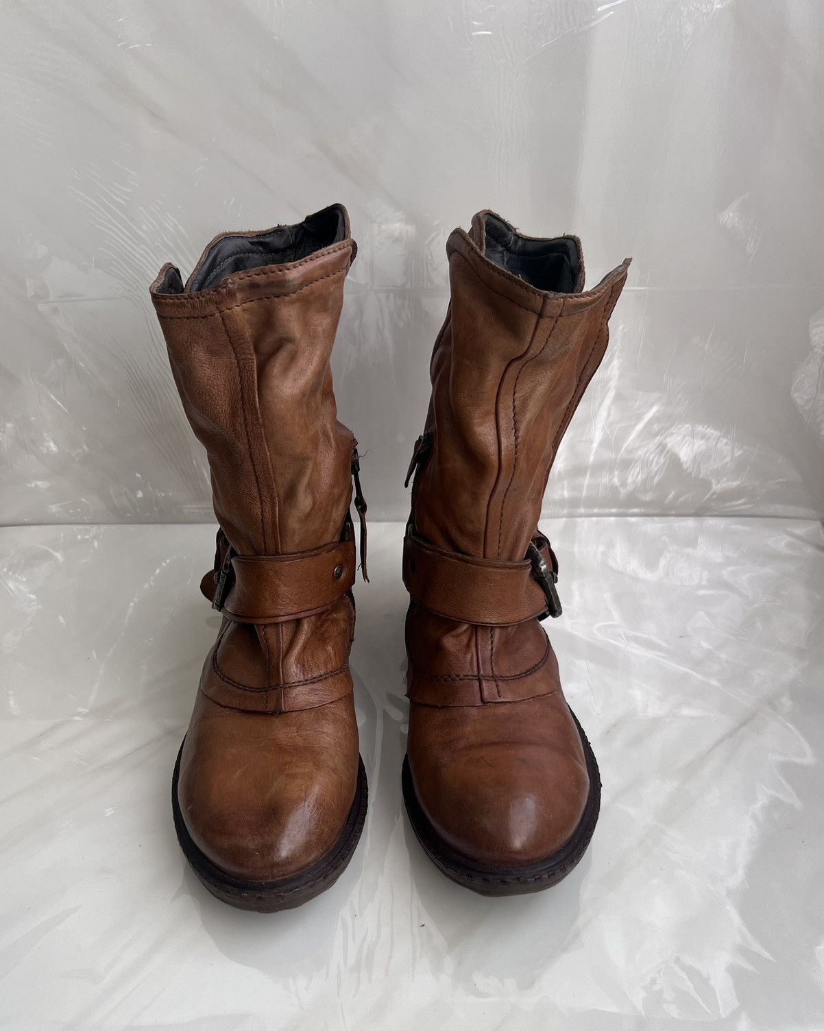 A.S.98 As 98 Airstep Zipper Boho Biker brown distressed boot Size US 8 / IT 38 - 12 Thumbnail