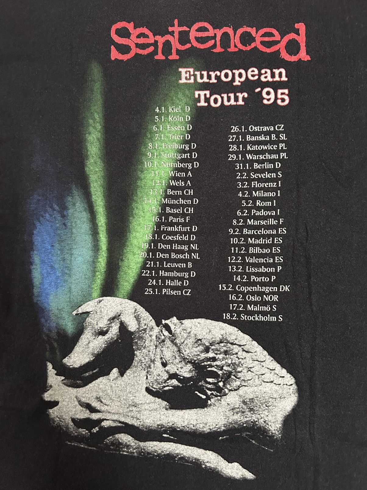 Vintage Sentenced Amok European Tour 1995 Amorphis Deatj Funebre Size US XL / EU 56 / 4 - 4 Thumbnail