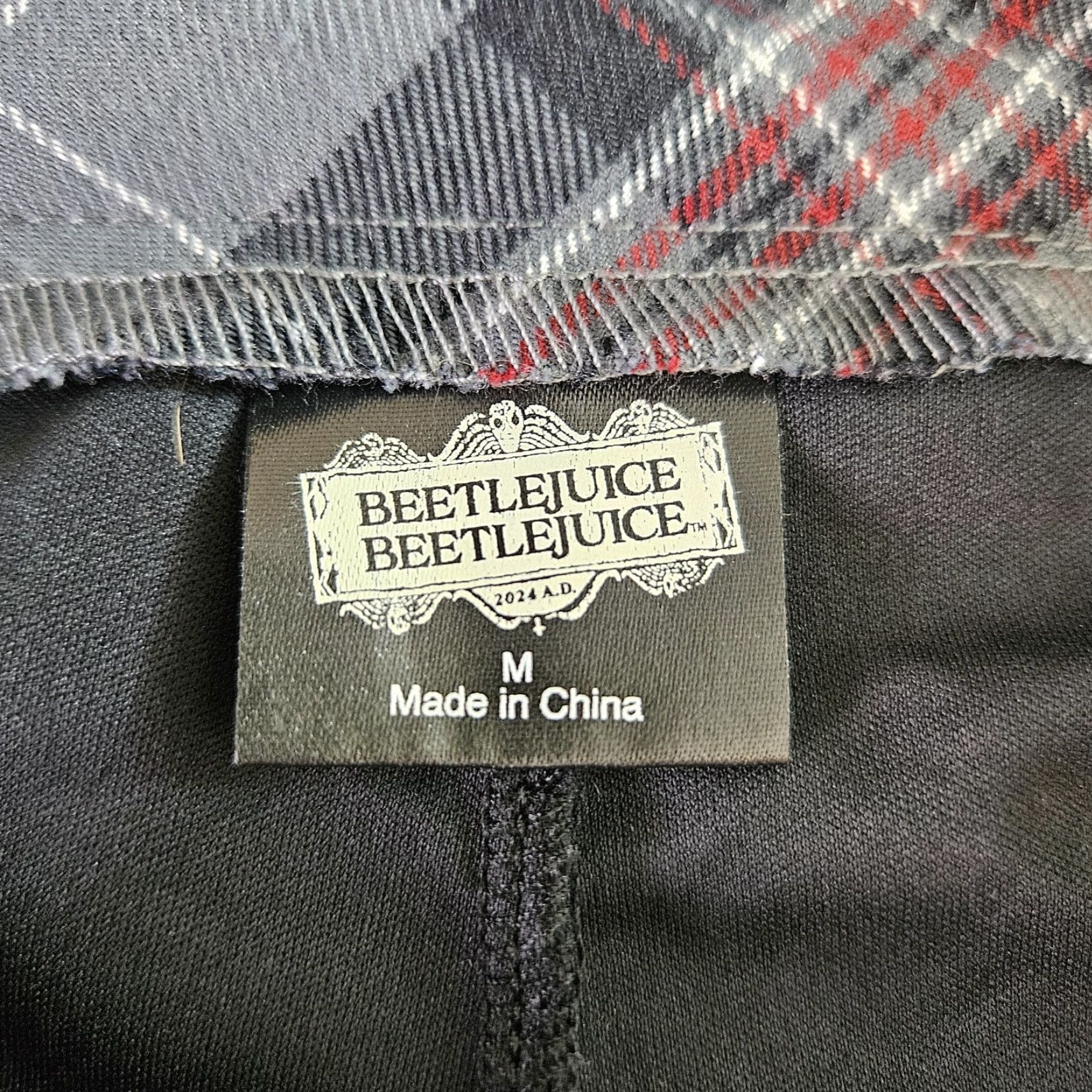 Vintage Beetlejuice Womens Pleated Skort Sz Medium Gray Red Plaid Side Zip Skort M Plaid Womens Beetlejuice Size 32" / US 10 / IT 46 - 6 Thumbnail