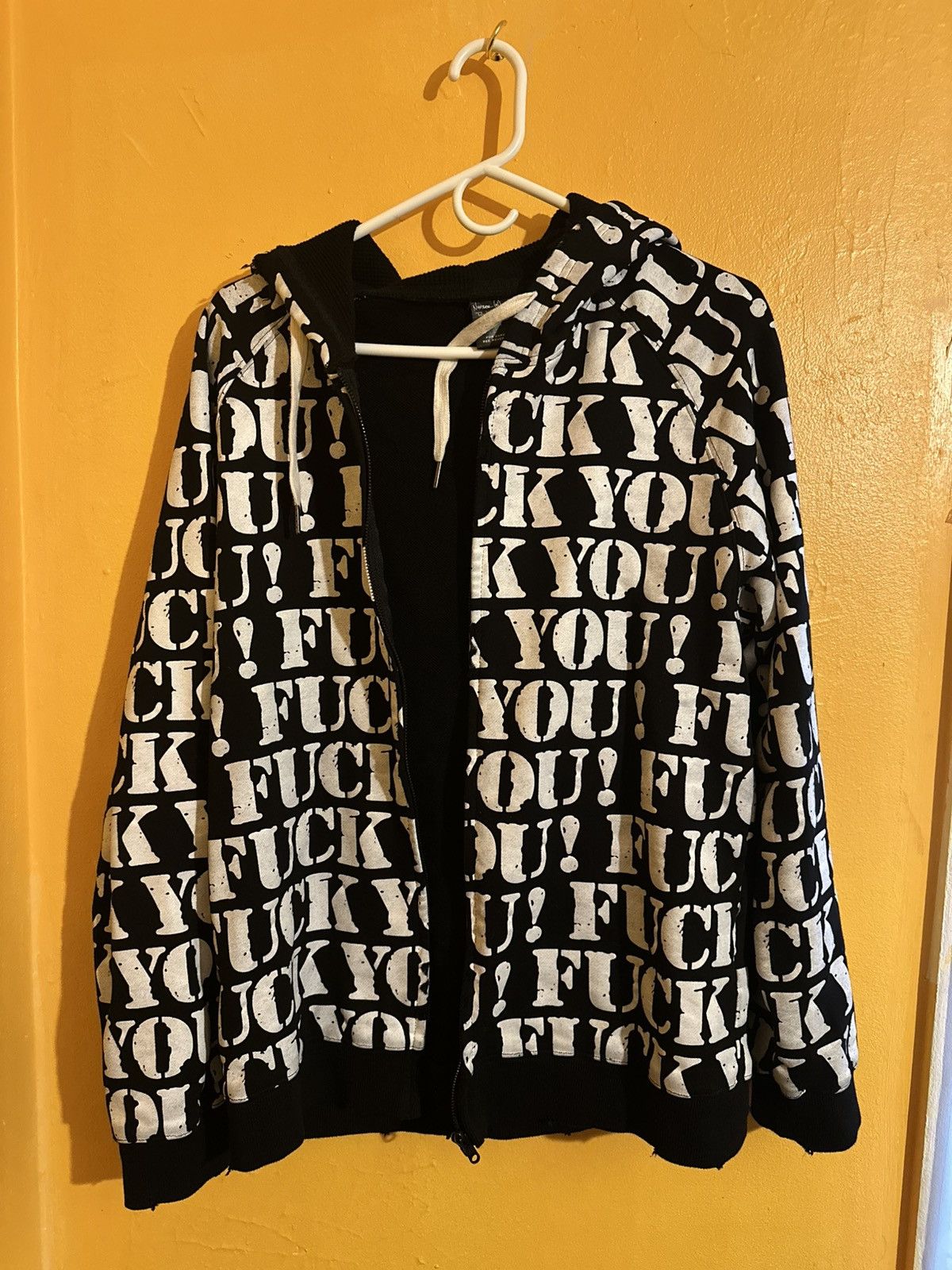 え*ょ様 Number (N)ine 06ss \"FUCK YOU!\" hood SS06 Number (N)ine 'Fuck You!' Full Print Script Hoodie