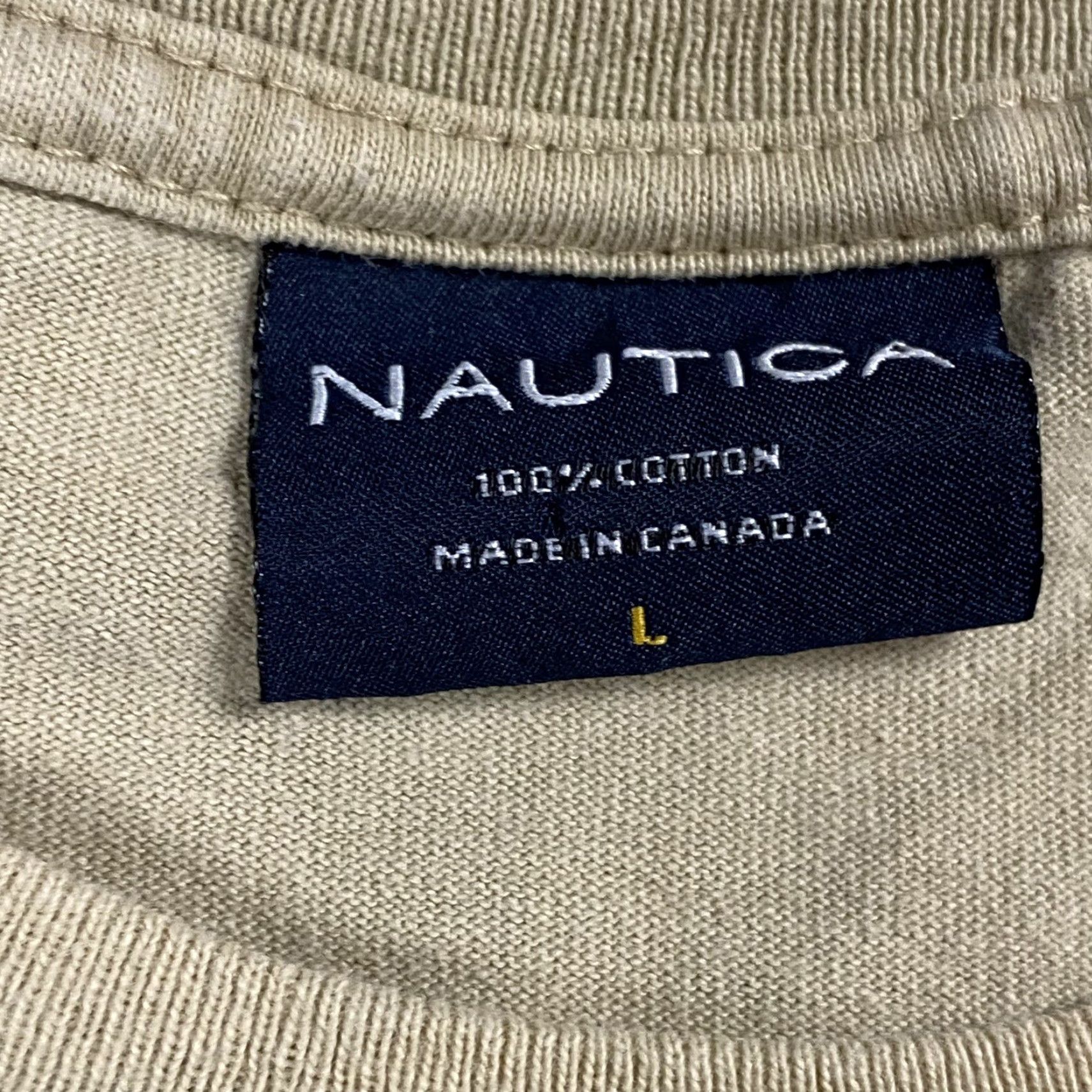Nautica VINTAGE NAUTICA T-SHIRT MEN'S SHORT SLEEVE CREWNECK SIZE LARGE BEIGE 90s NAUTICAL Size US L / EU 52-54 / 3 - 3 Thumbnail