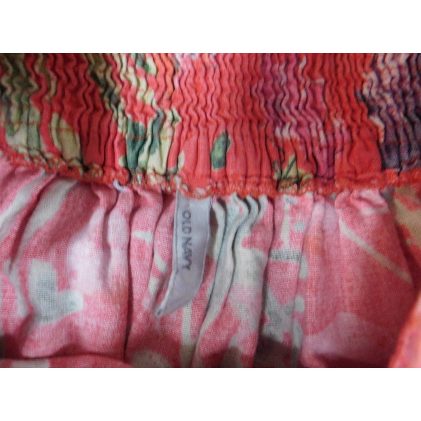 Old Navy Old Navy Skirt Womens XS Pink Floral A-Line Linen Knee Length Stretch Casual Womens Size 26" / US 2 / IT 38 - 6 Thumbnail
