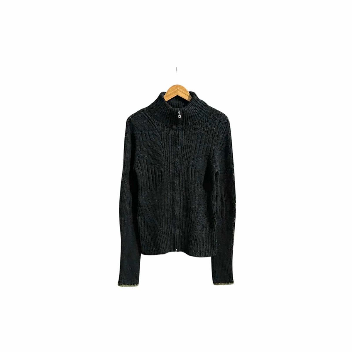 If Six Was Nine × Le Grande Bleu (L.G.B.) × Marithe + Francois Girbaud 🔥Y2K Archived Marithe Francois Girbaud Cable Knit Zip Jacket Size US M / EU 48-50 / 2 - 10 Thumbnail
