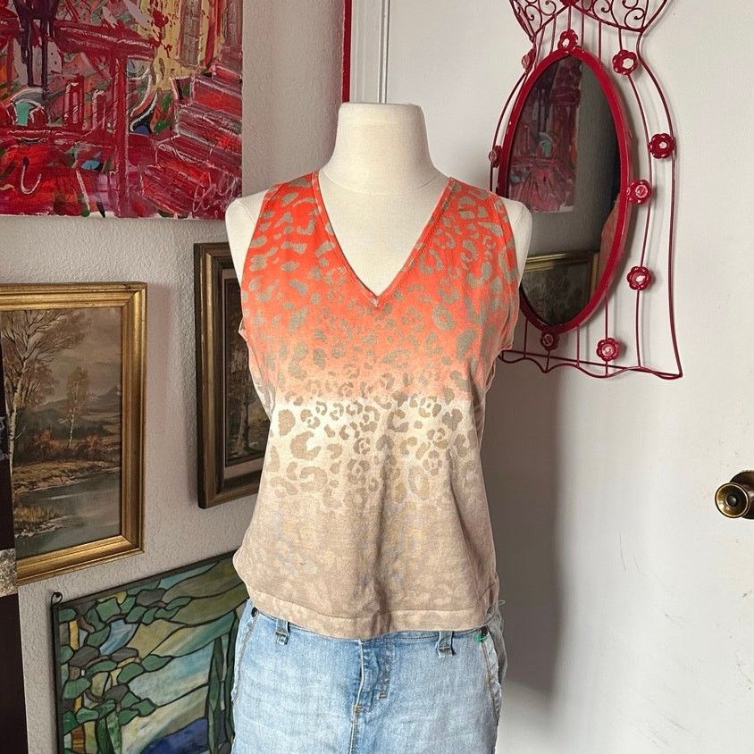 Other worth orange and biege cheetah print tank top knit Size M / US 6-8 / IT 42-44 - 1 Thumbnail