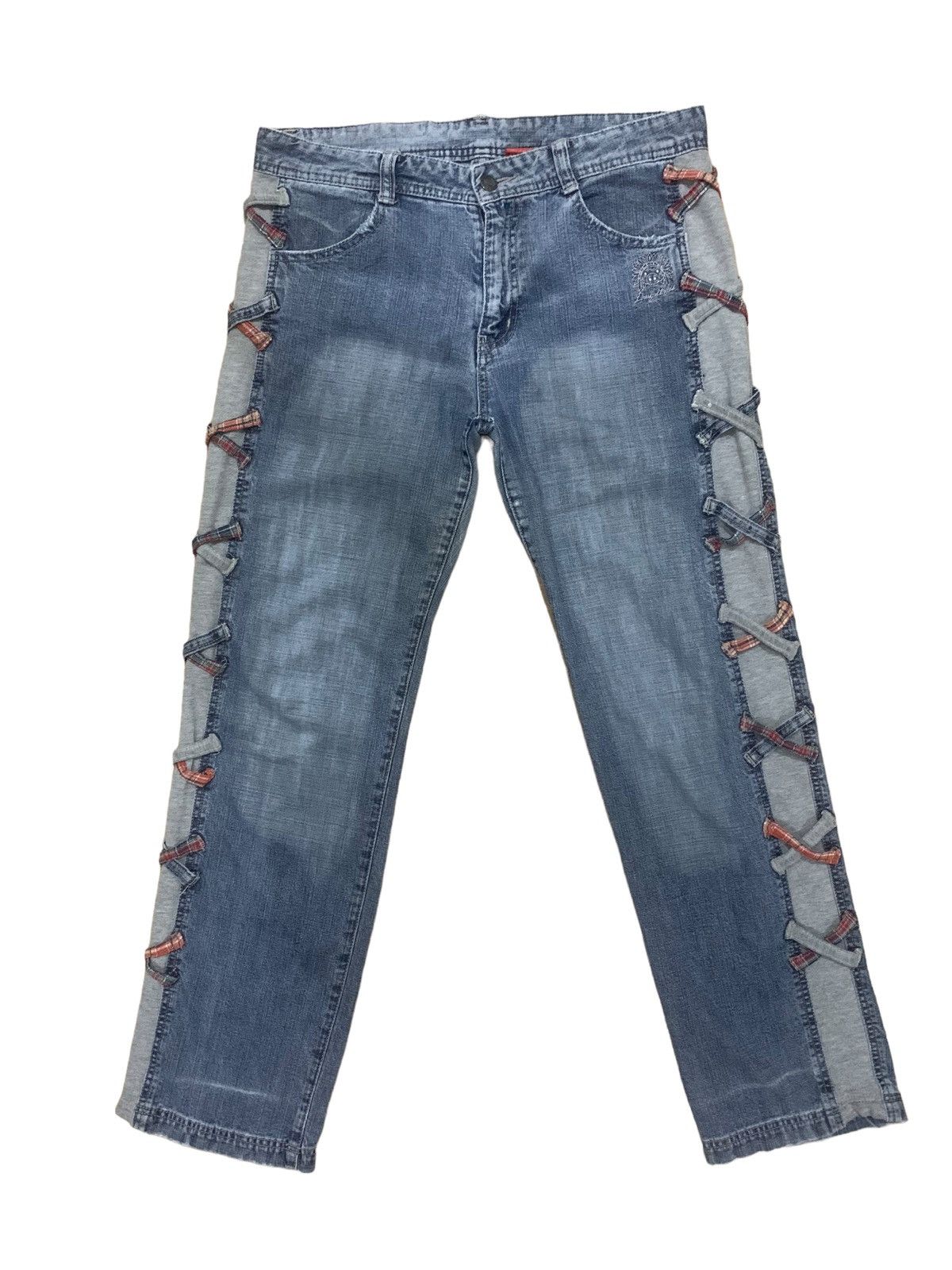 If Six Was Nine × Japanese Brand × Le Grande Bleu (L.G.B.) Vintage Punk Drug Store Bondage Jeans Size US 33 - 1 Thumbnail