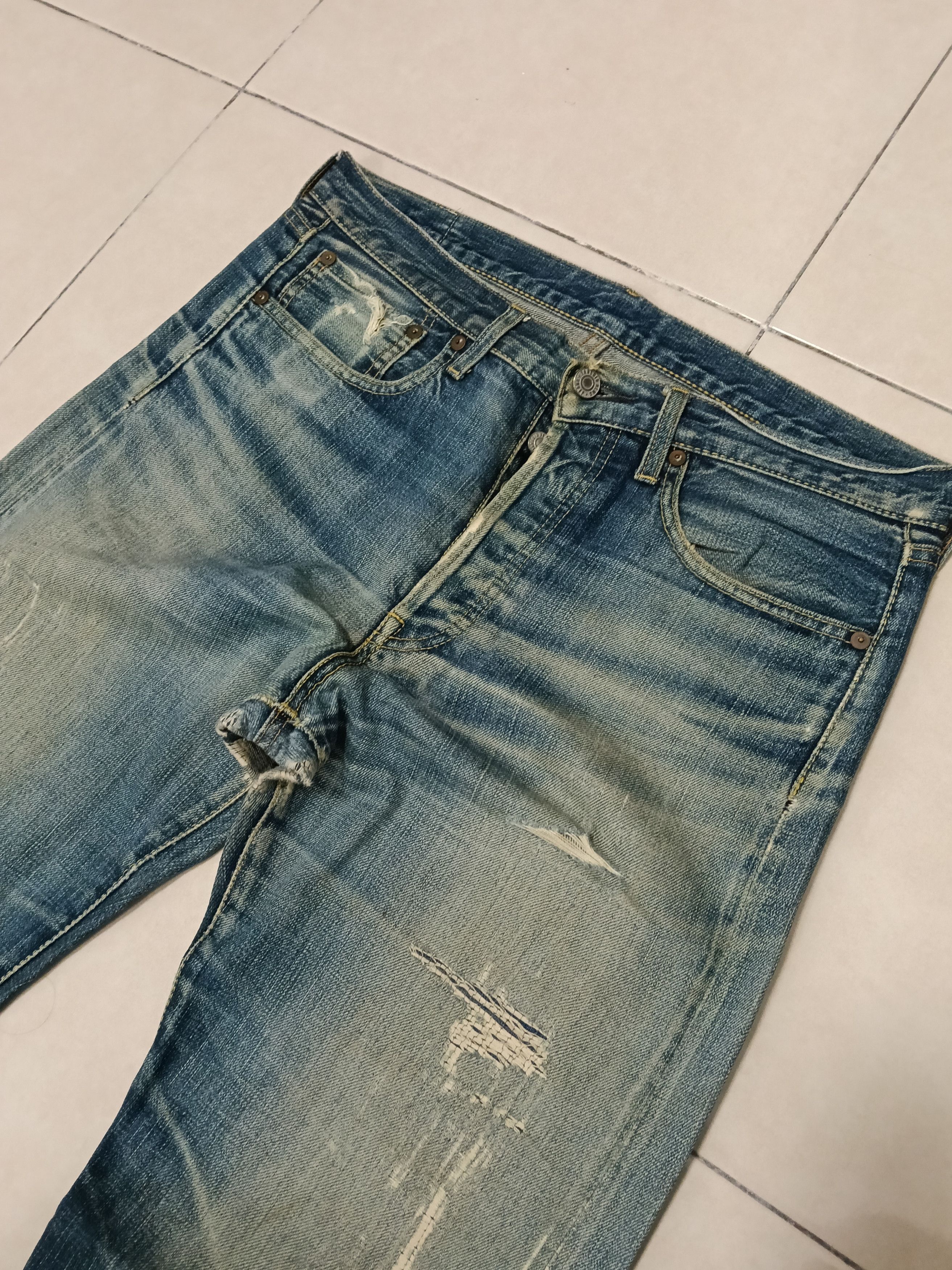 Blue Blue Japan 💥Flared Tabloid News Selvedge Japanese Denim💥💥 Size US 34 / EU 50 - 2 Thumbnail