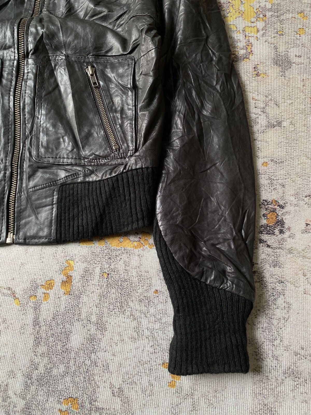 If Six Was Nine Goosecraft Multipocket Fur Black Leather Jacket Size US S / EU 44-46 / 1 - 7 Thumbnail