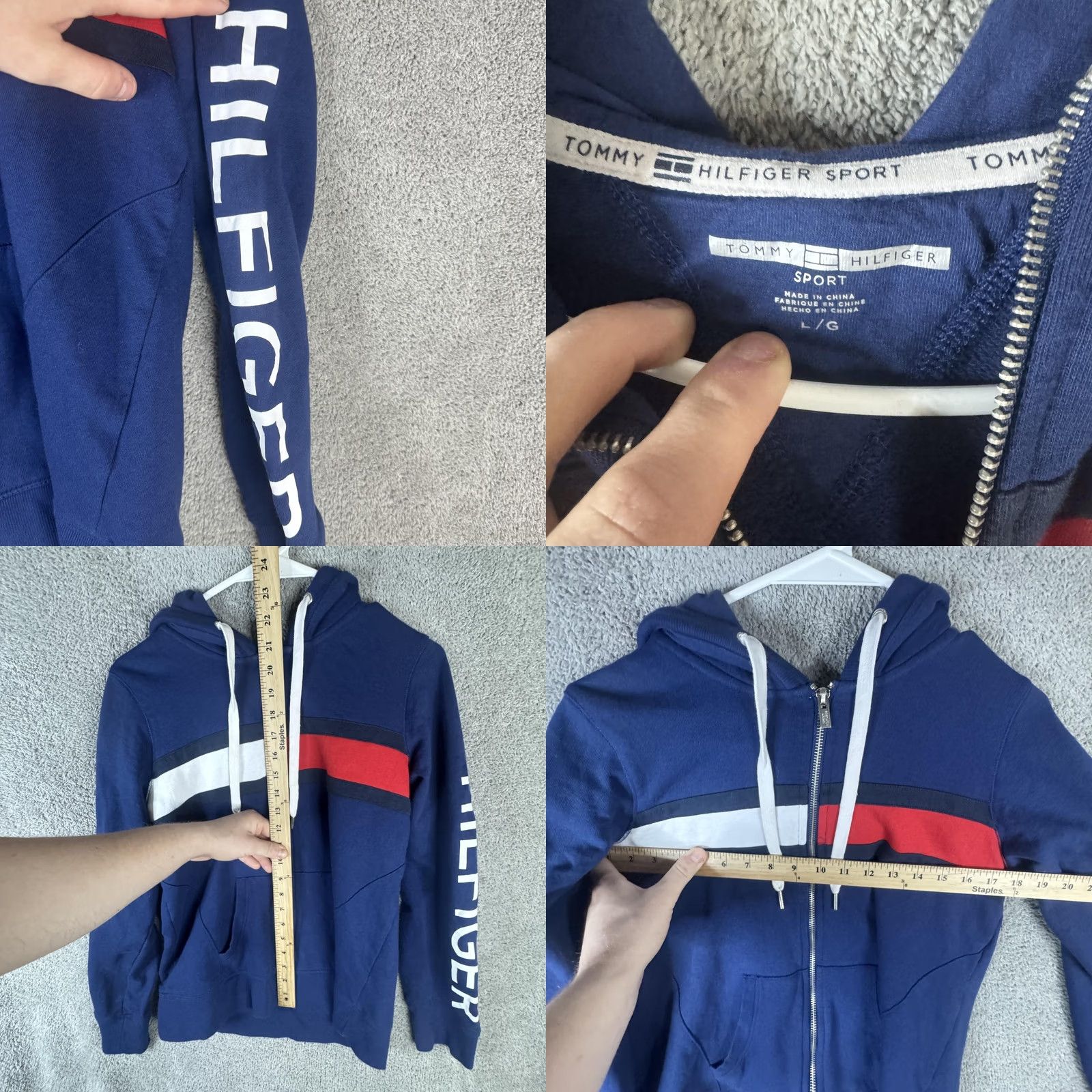 Tommy Hilfiger Tommy Hilfiger Sport Hoodie Womens Large Blue Colorblock Logo Full Zip Size L / US 10 / IT 46 - 8 Thumbnail