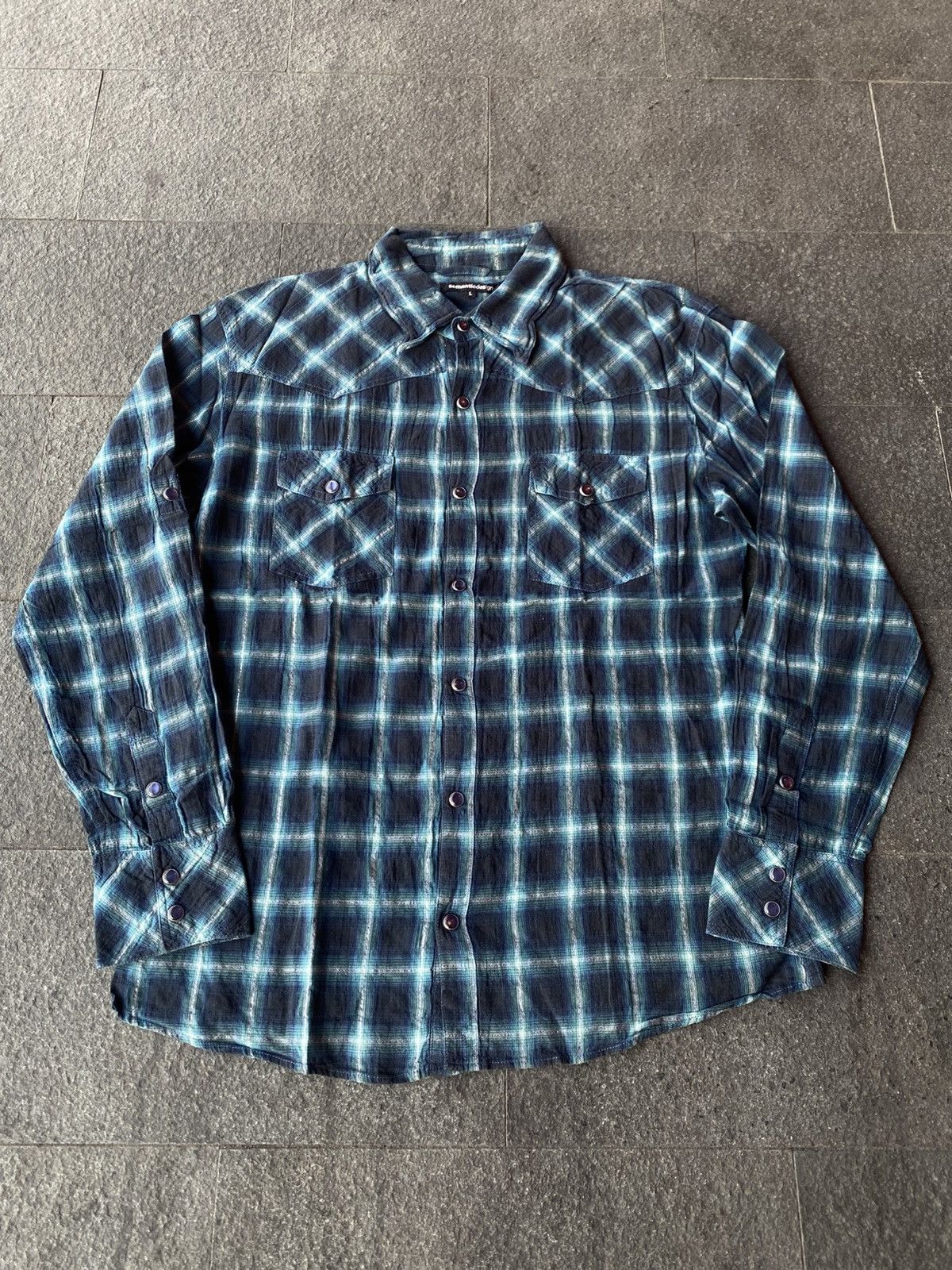semanticdesign semantic design flannelshirt stone button kmrii lgb style Size US L / EU 52-54 / 3 - 1 Thumbnail