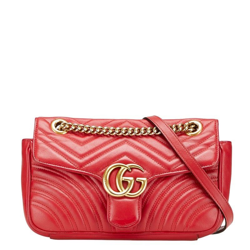Gucci Gucci Gucci GG Marmont Double G Quilted Heart Small Leather Shoulder Bag Leather Shoulder Bag 443497 DUTY FREE for USA Size ONE SIZE - 1 Thumbnail