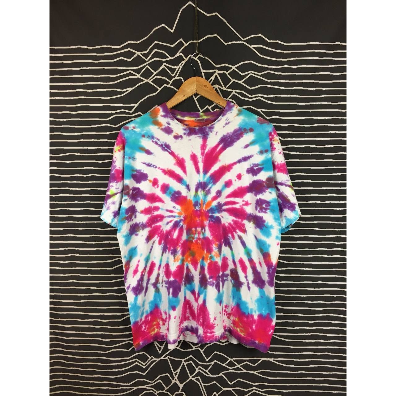 Fruit Of The Loom × Vintage Vtg 90s Rainbow Loud Tie Dye Made In Usa Tee Size US XL / EU 56 / 4 - 2 Thumbnail